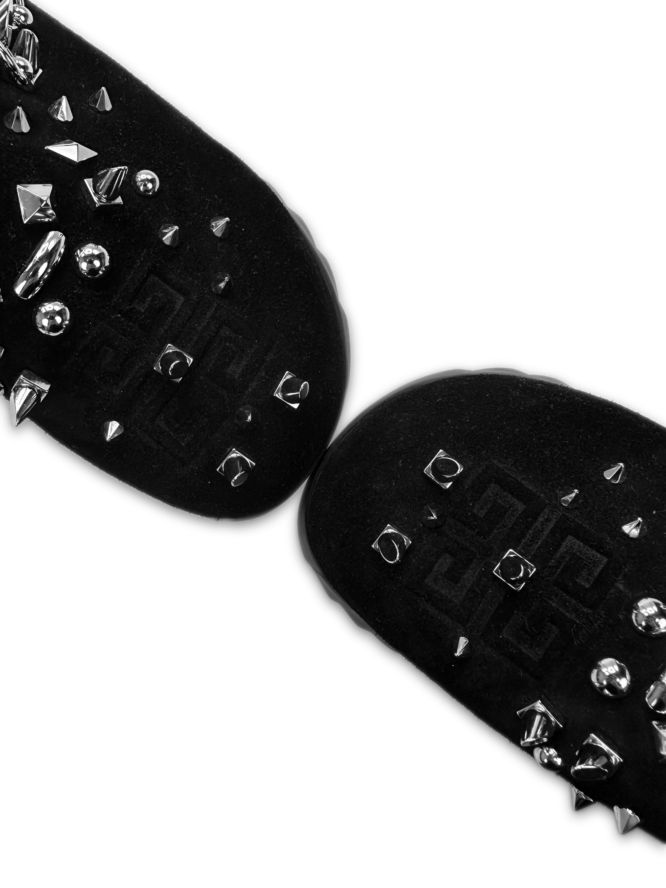 Givenchy Spiked ‘Marshmallow’ Black Suede Leather Mules
