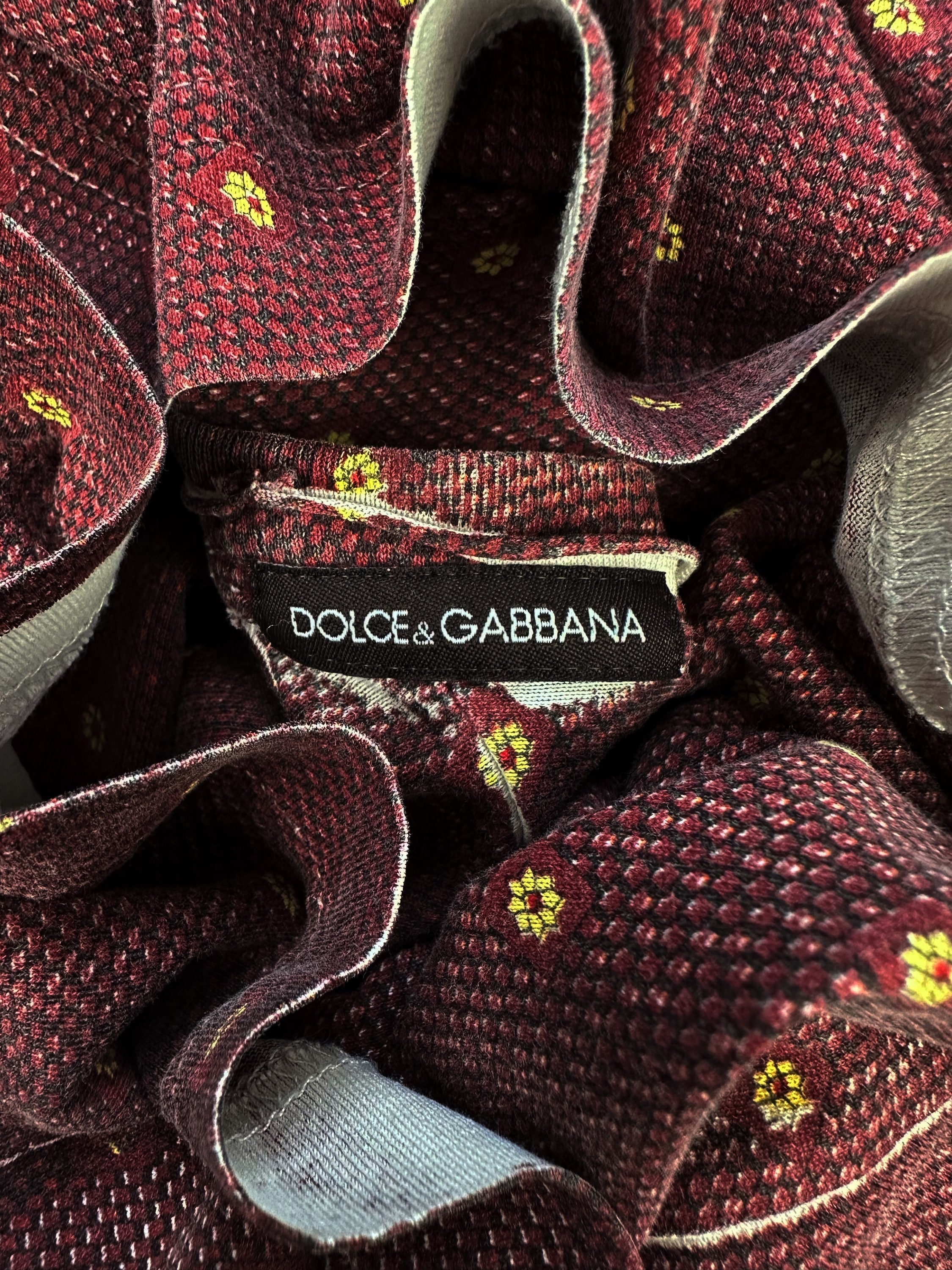 00s Dolce & Gabbana ‘Trompe L’Oeil’ Burnt Red Dotted T-Shirt