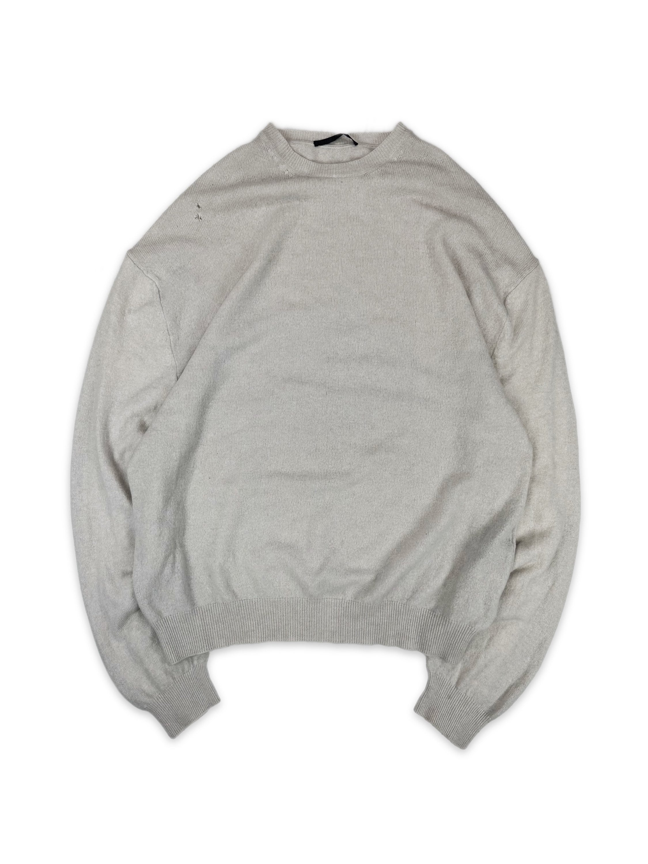 Haider Ackermann Crème Double Layered Cashmere Knitted Sweater