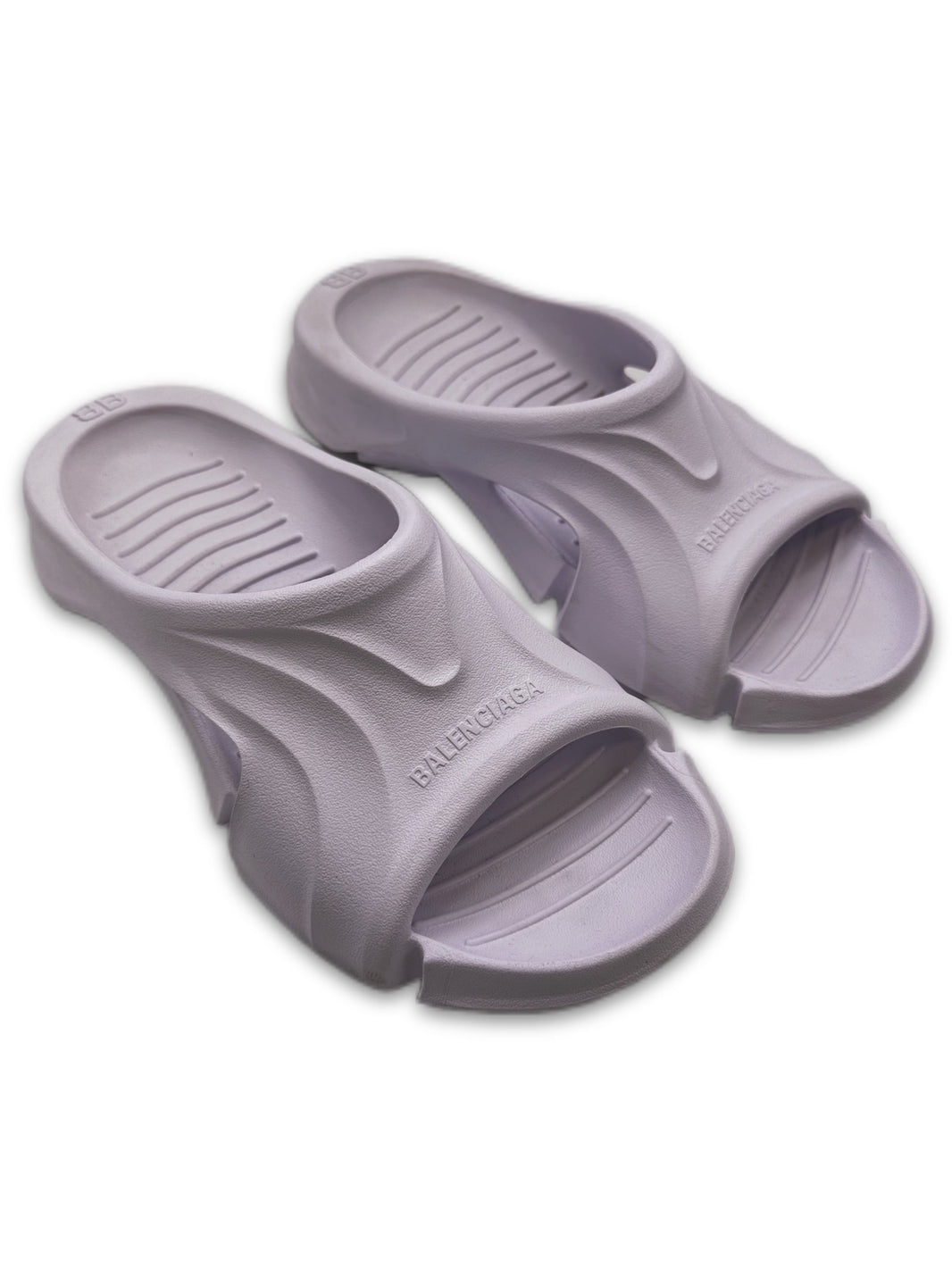 Balenciaga ‘Mold’ Logo Lilac Rubber Slides