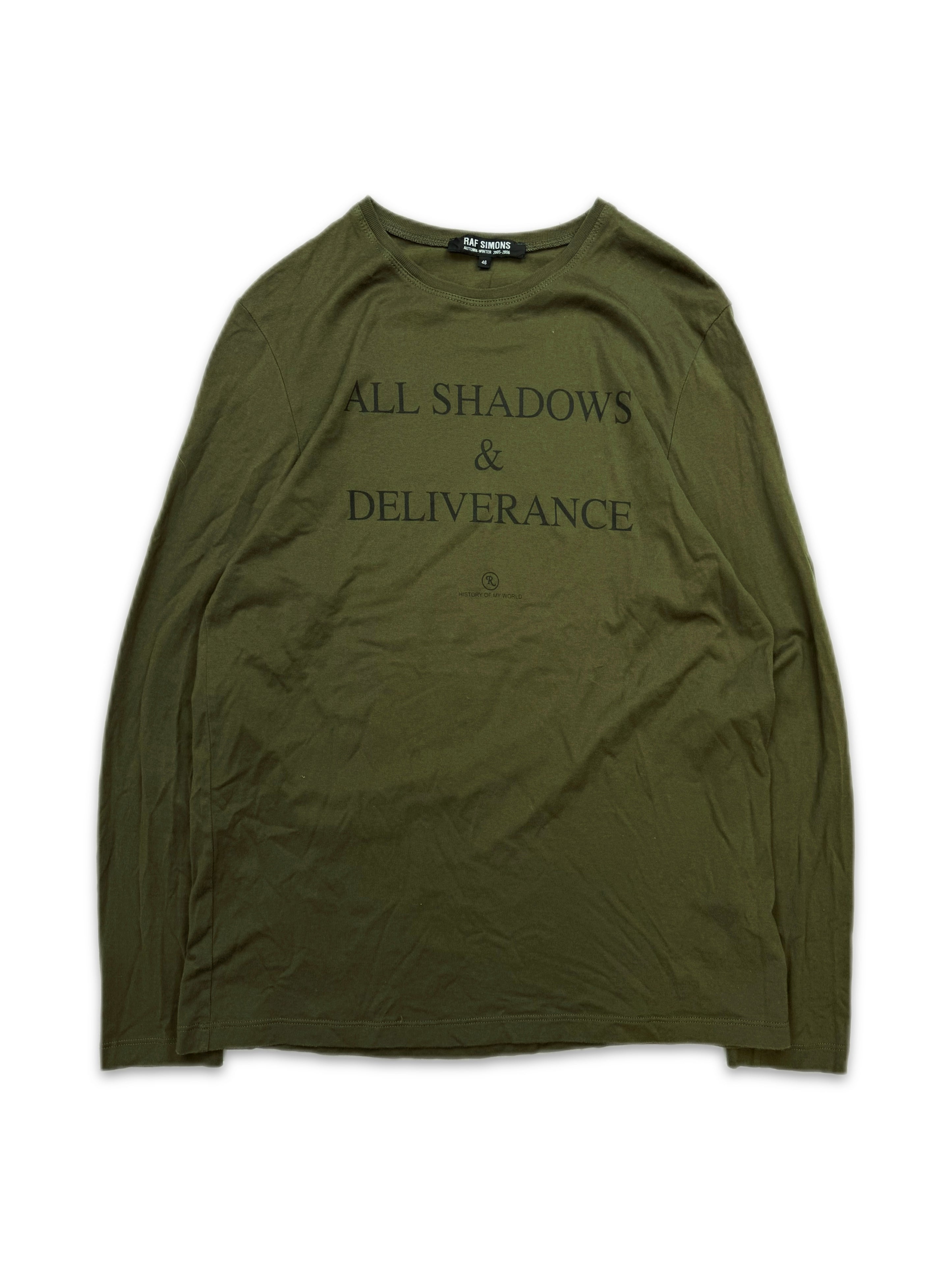 AW05 Raf Simons ‘All Shadows & Deliverance’ Green Long Sleeve