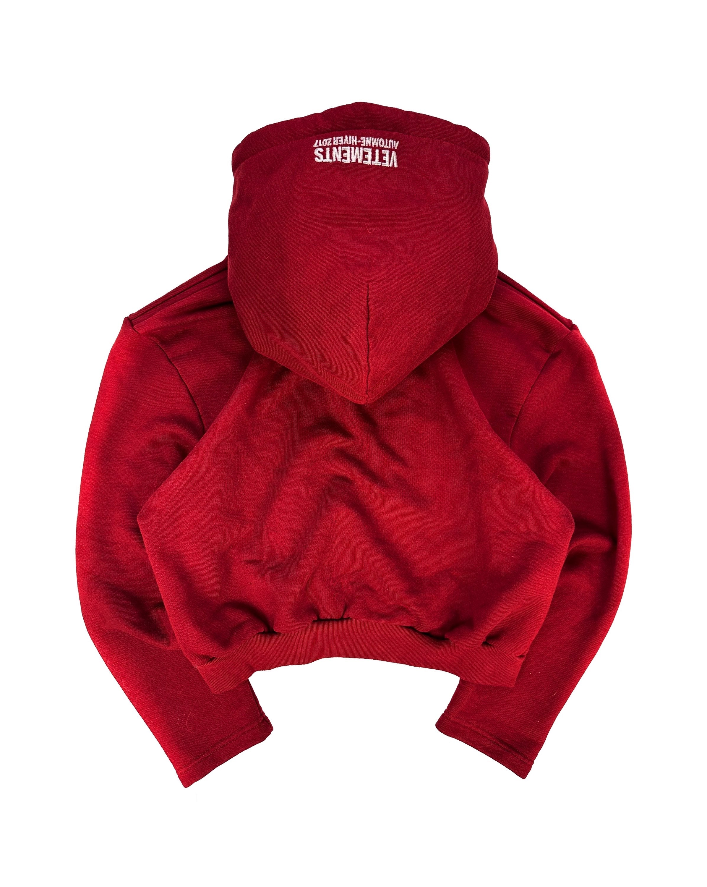 AW17 Vetements ‘Bridges I Burn’ Cropped Slogan Hoodie