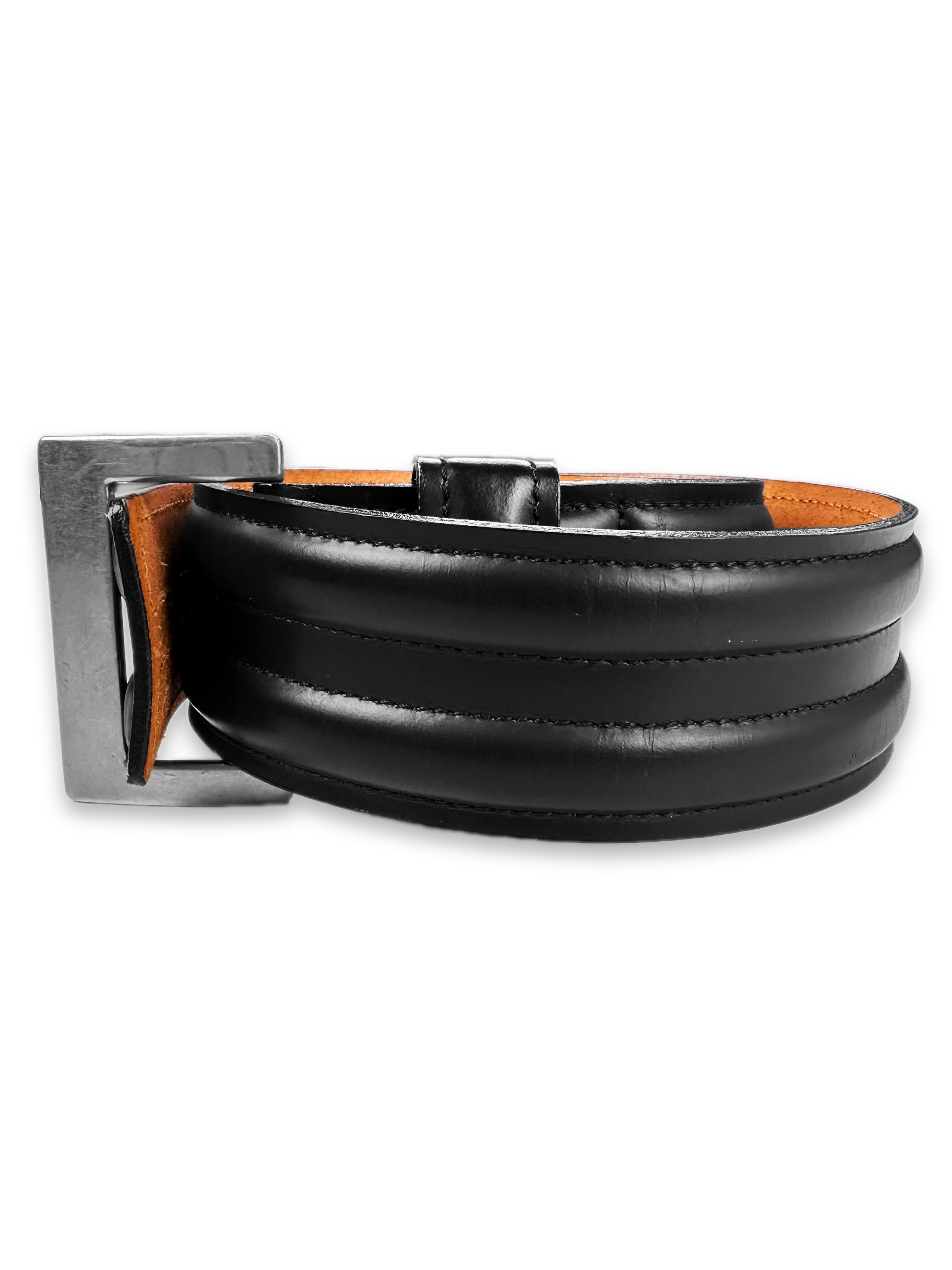 90s Issey Miyake Sport I.S Metallic Leather Belt Buckle