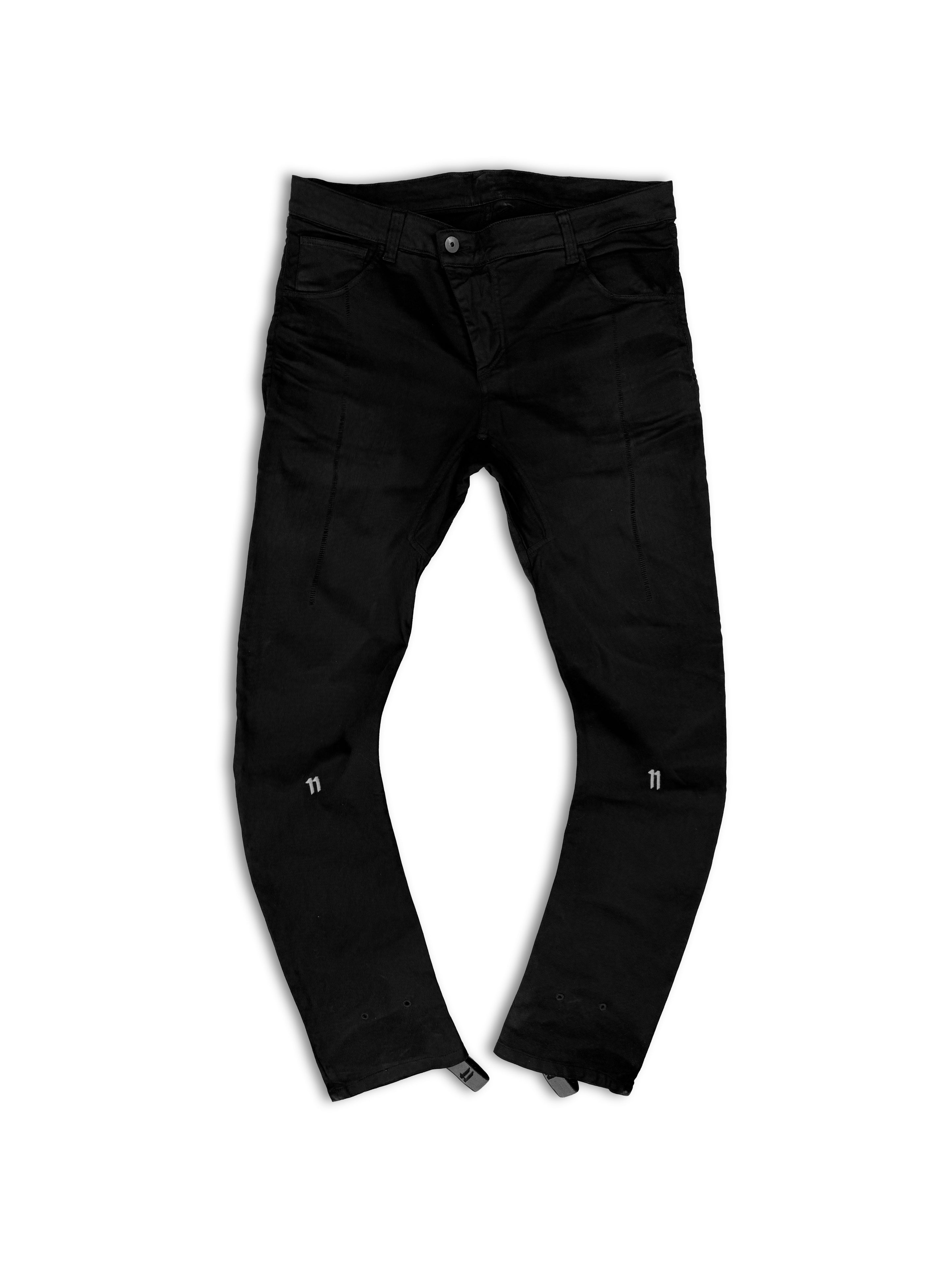 11 by Boris Bidjan Saberi Black ‘J-Cut’ Embroidered Denim