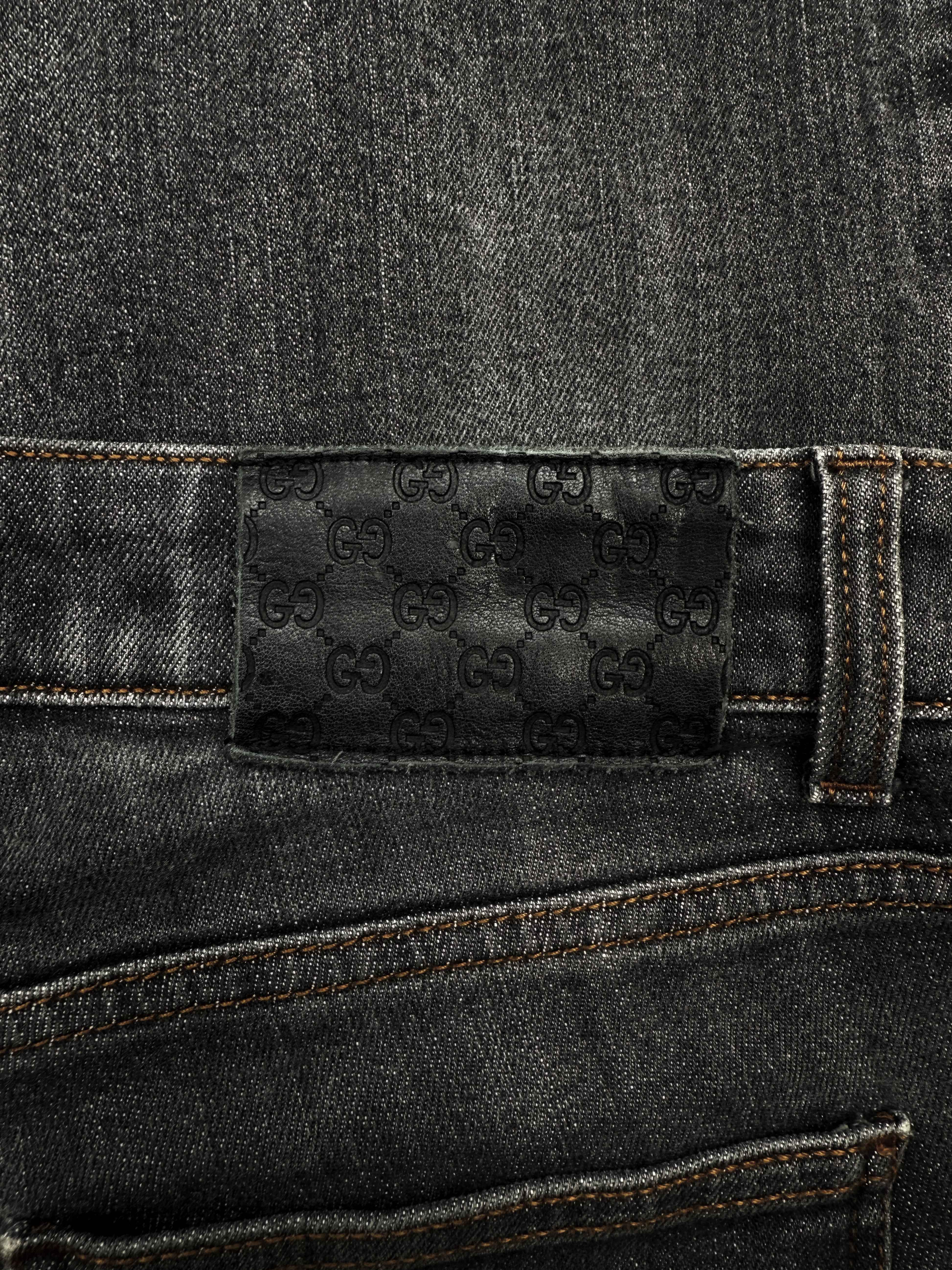 00s Gucci by Tom Ford Grey Ash Wash Contrast Stitch Denim