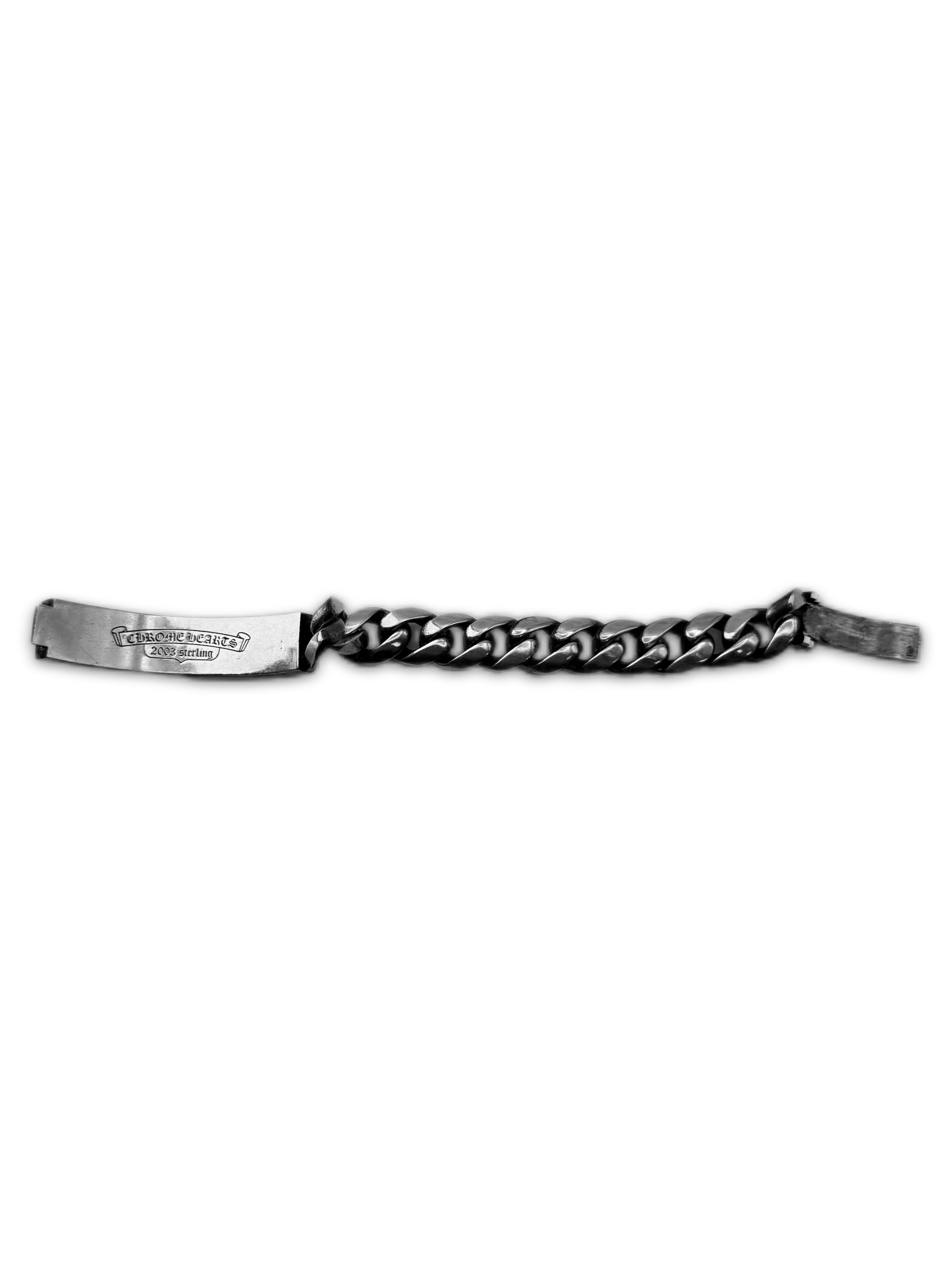 Chrome Hearts ‘Fuck You’ .925 Silver Cuban Link ID Bracelet