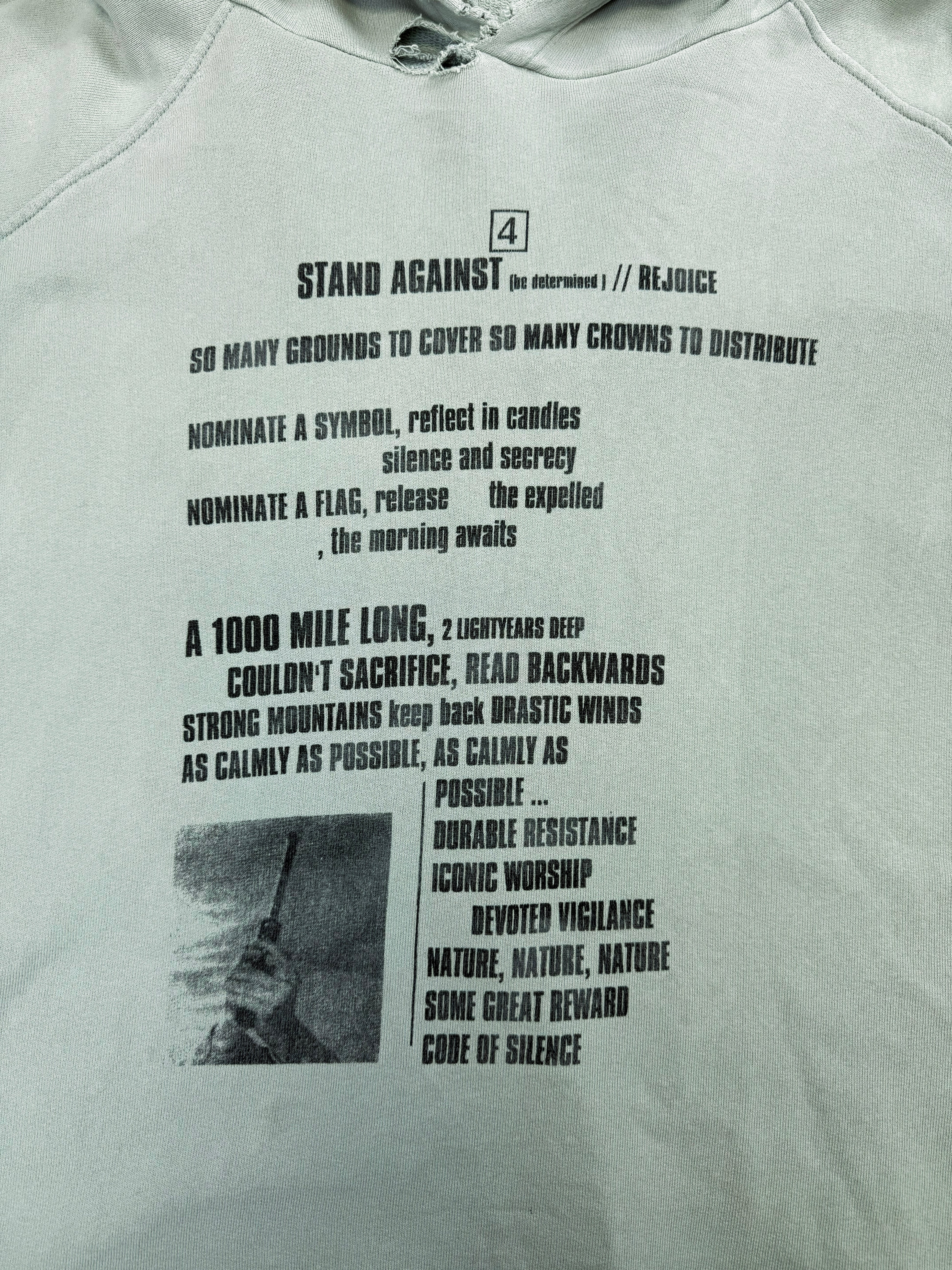SS02 Raf Simons ‘Terror’ Mint OS Raglan Graphic Oversized Hoodie