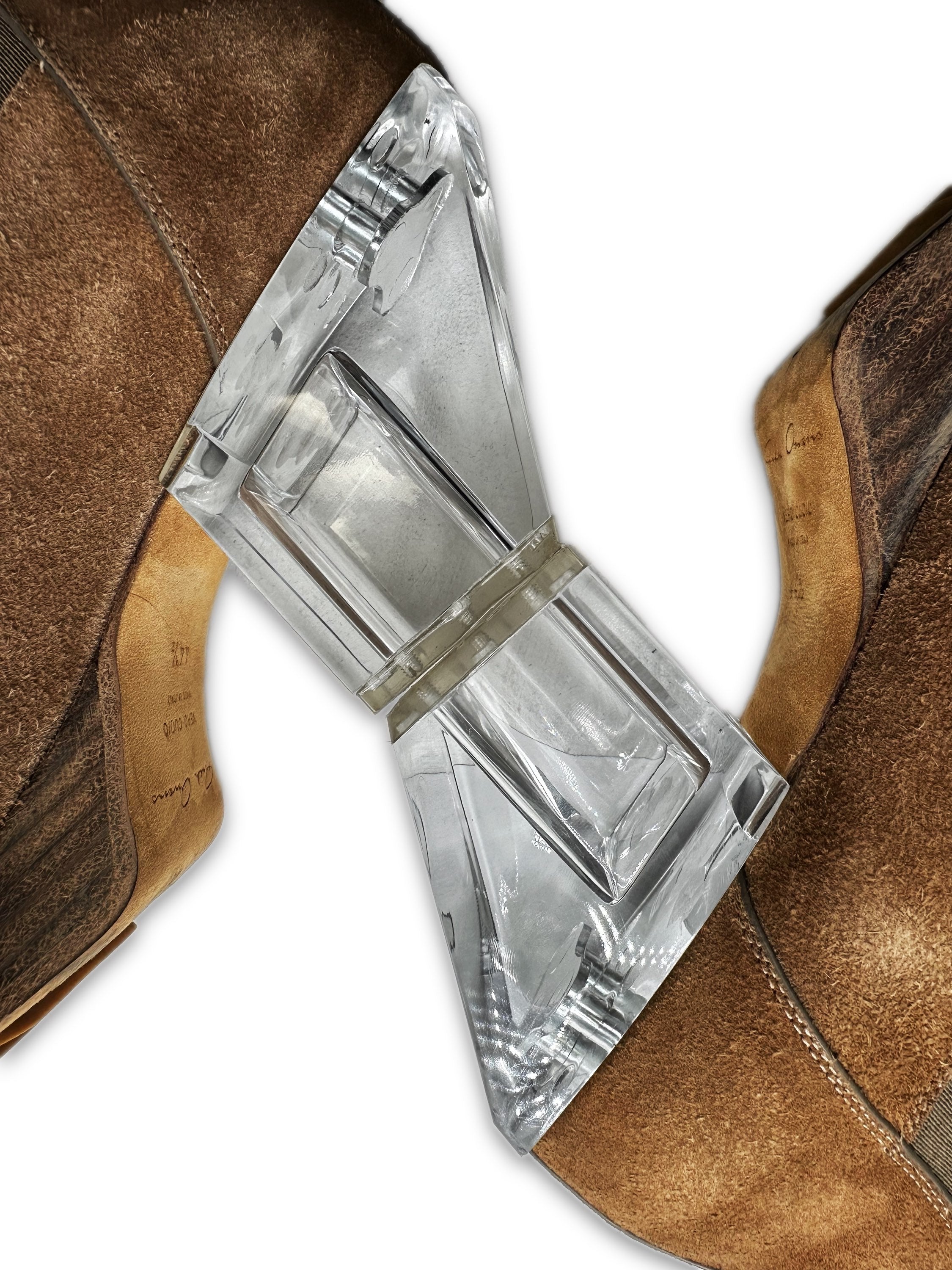 Rick Owens ‘Cuban Heel’ Suede Two Tone Boots