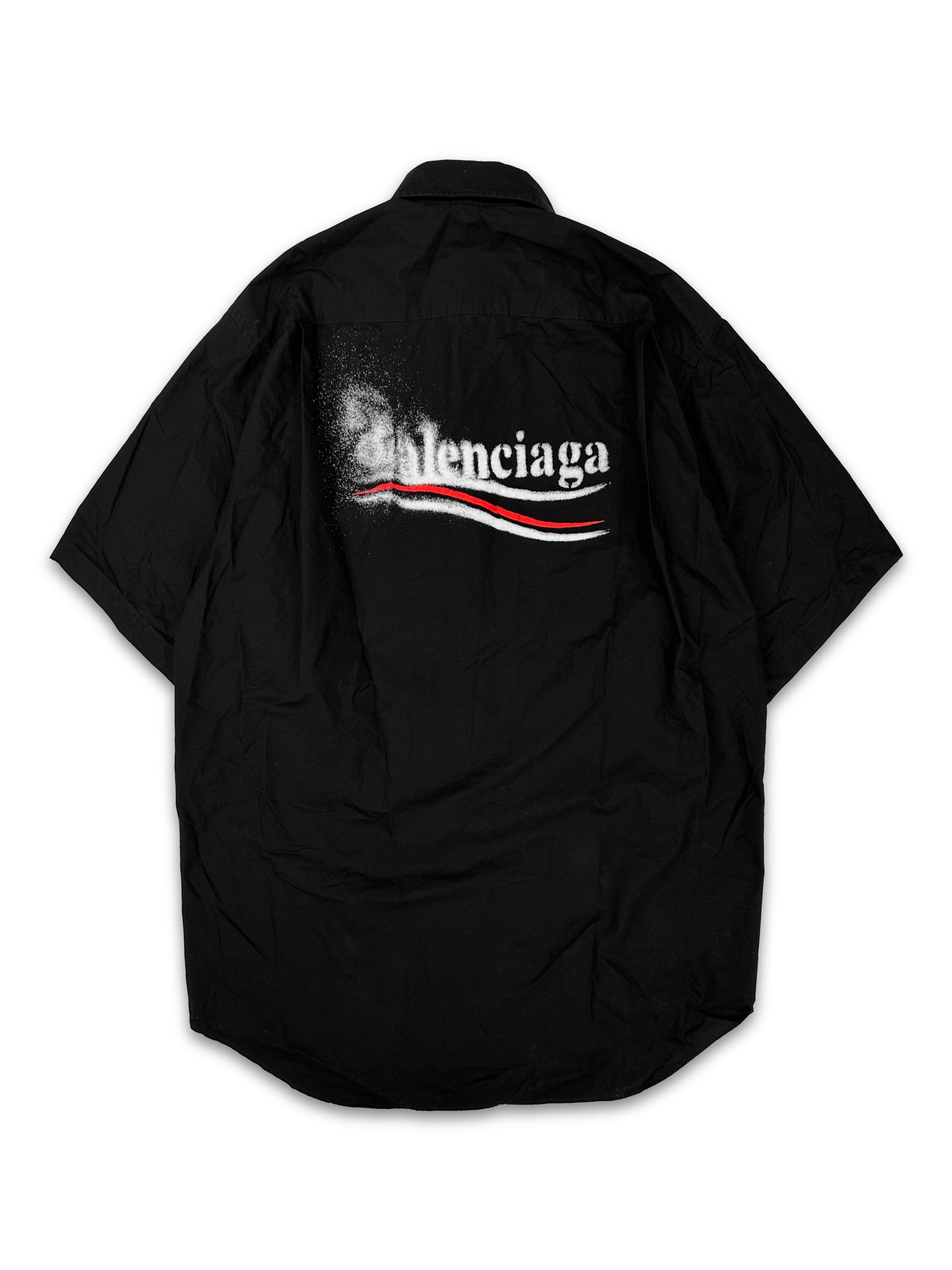 2024 Balenciaga ‘Political Stencil’ Campaign Logo Black Shirt