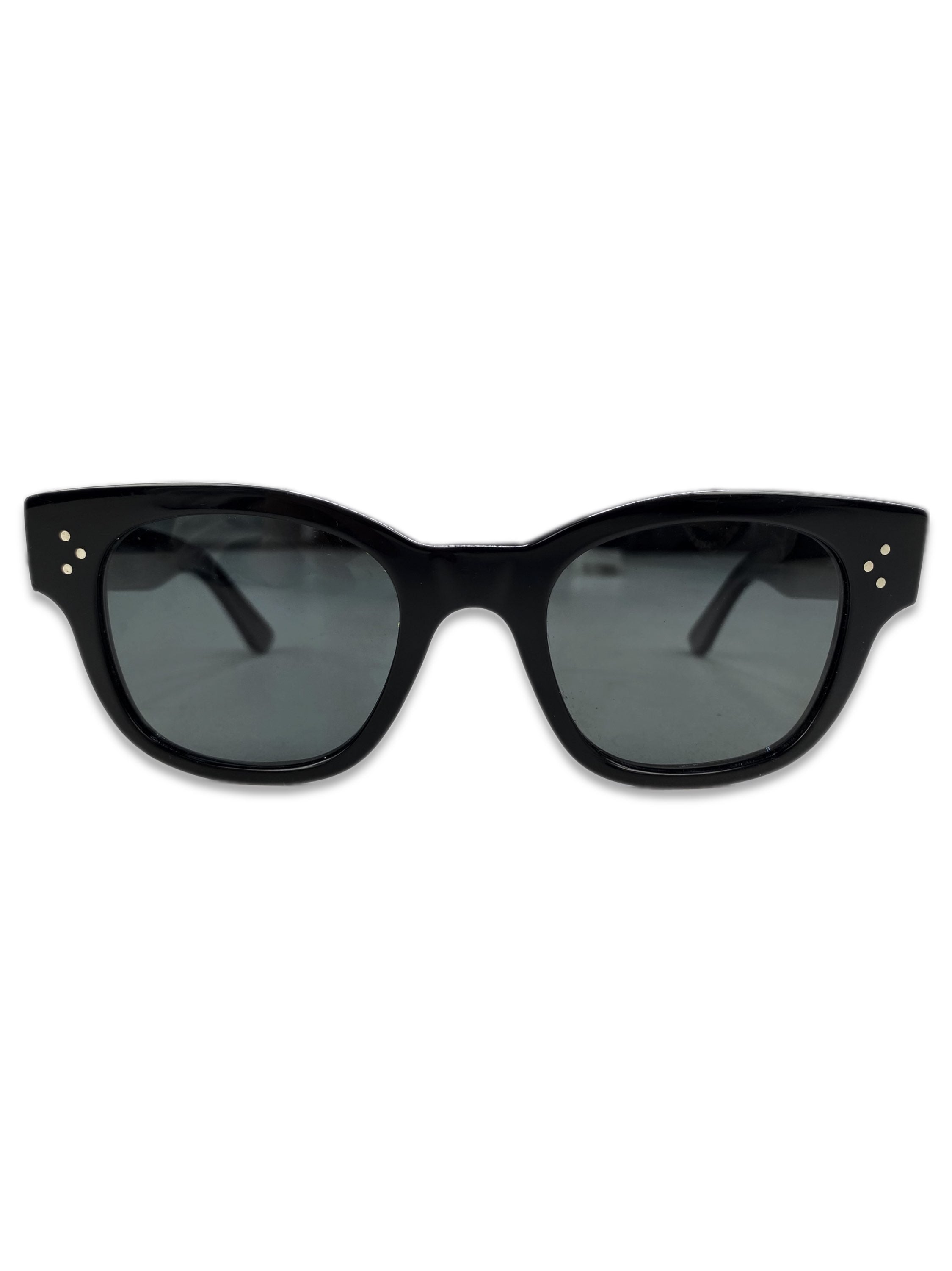 Celine Paris Black Glossy Metallic Dark Tint Wayfarer Sunglasses