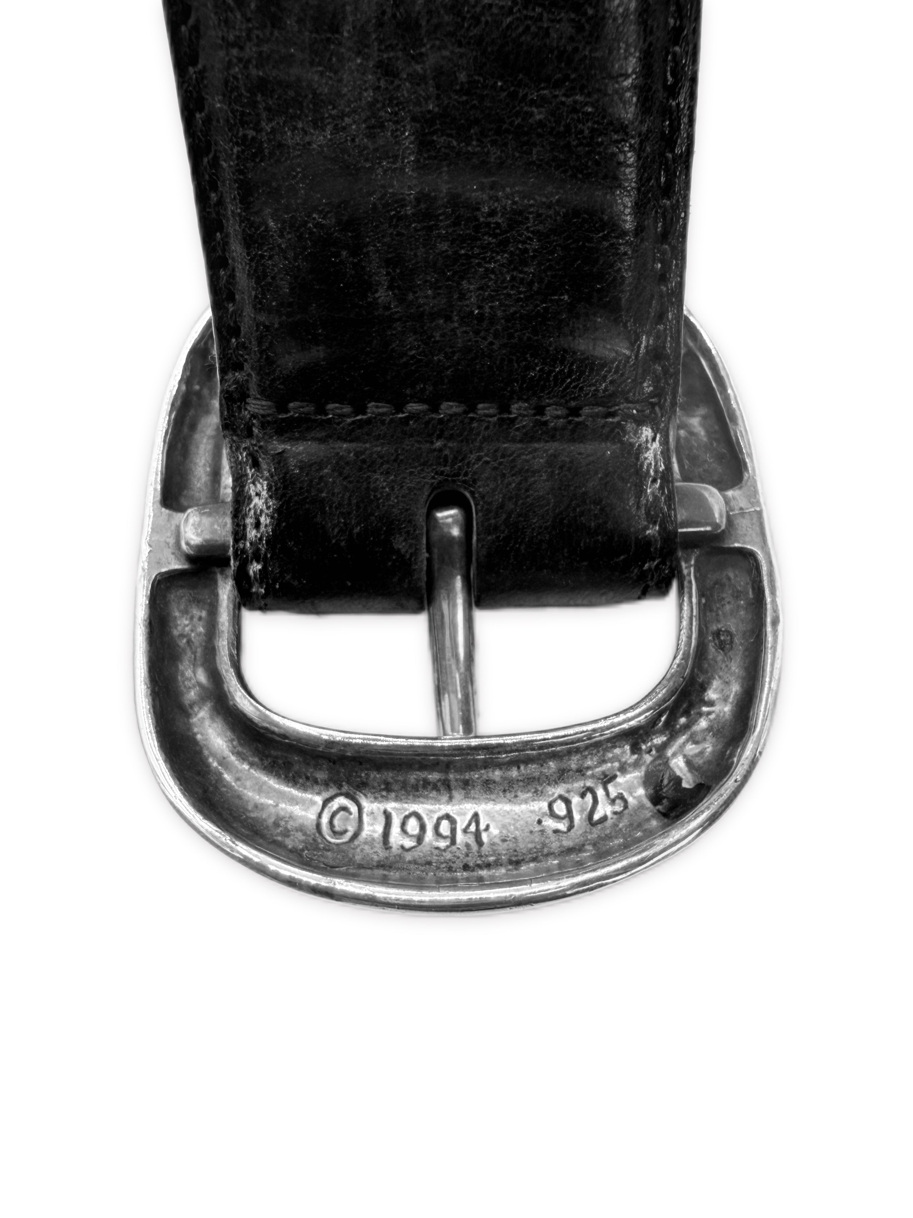Chrome Hearts 1.5 inch Gunslinger .925 Silver Black Leather Belt