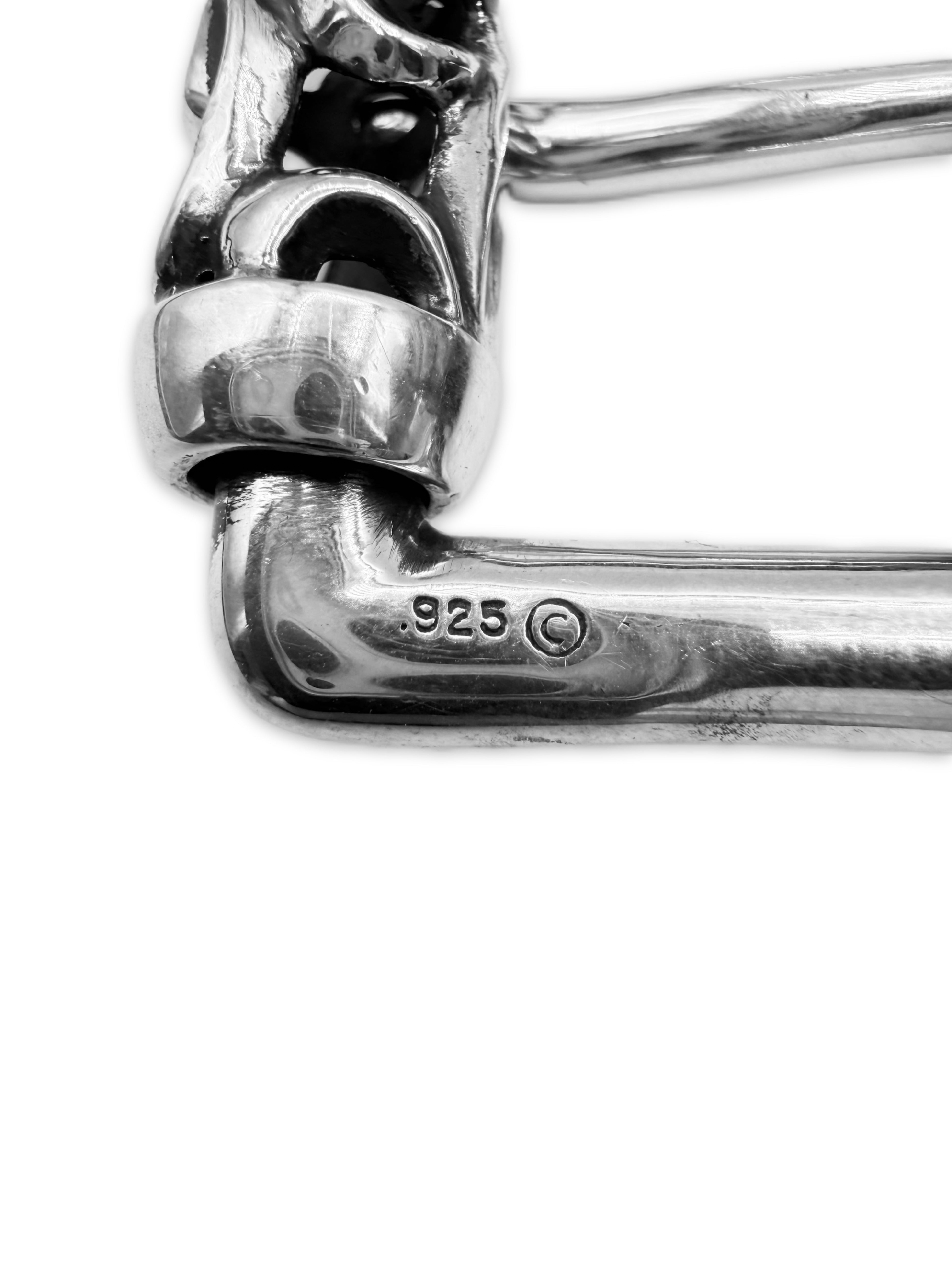 Chrome Hearts Double Roller .925 Silver Black Leather Belt