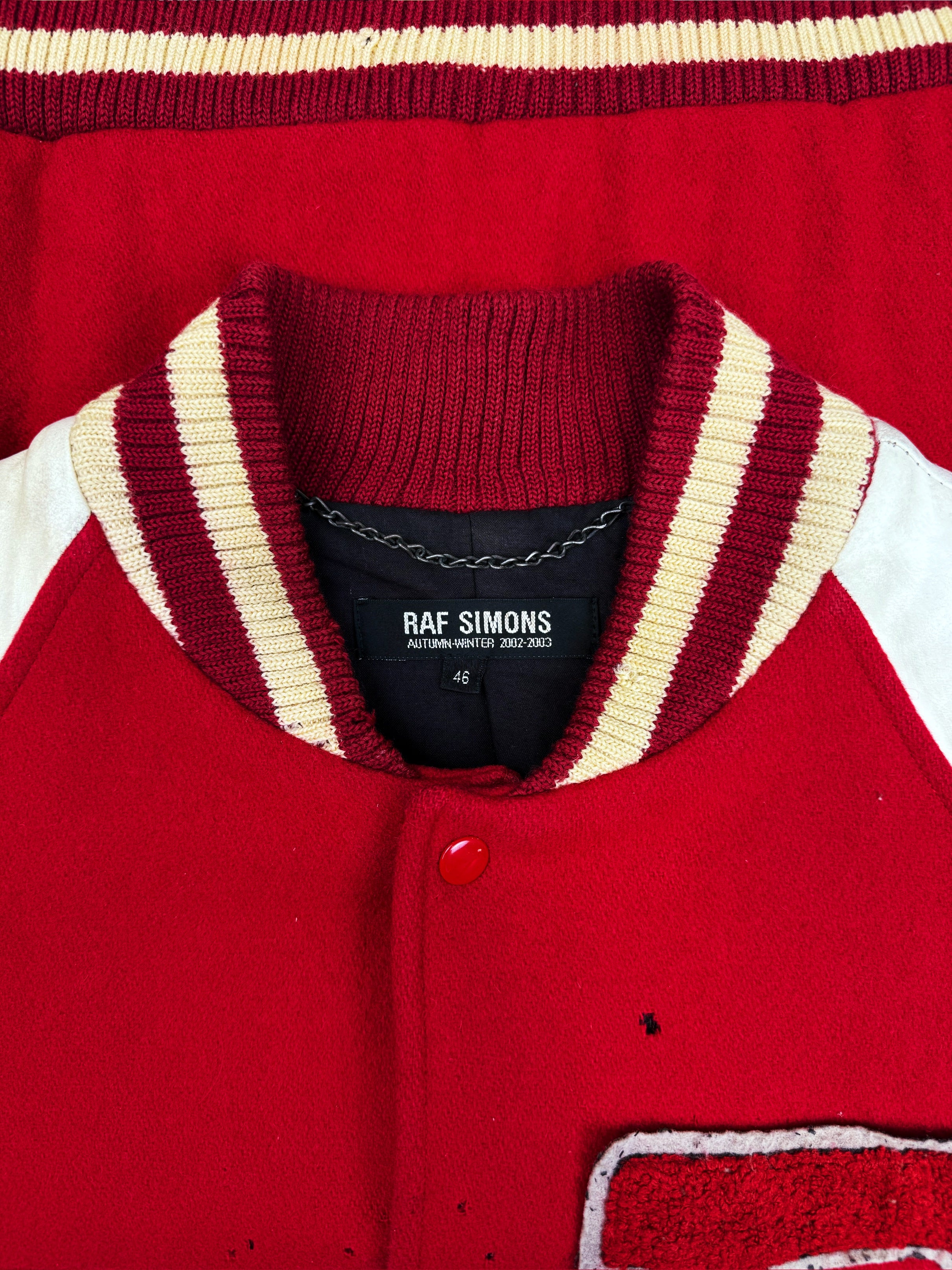 AW02 Raf Simons ‘Virginia Creeper’ Chenille Patch Varsity Jacket