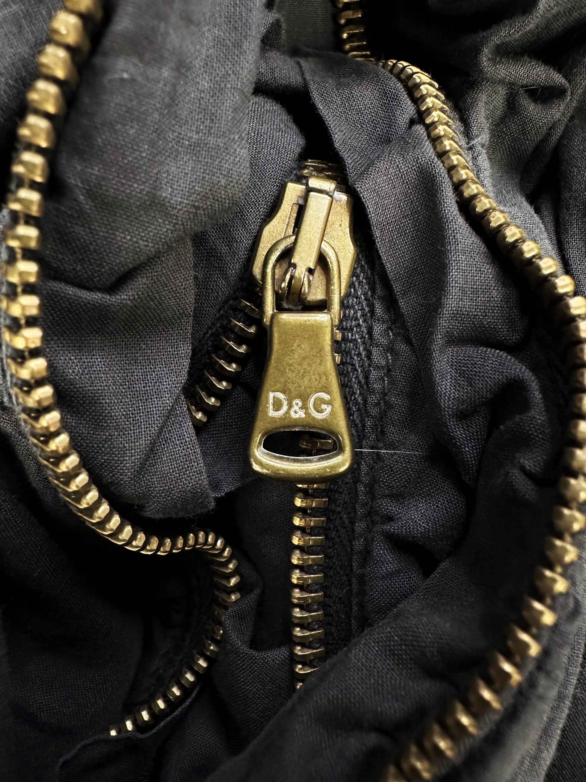 AW03 Dolce &amp; Gabbana ‘Full-zip’ Slate Grey Flared Parachute Pants