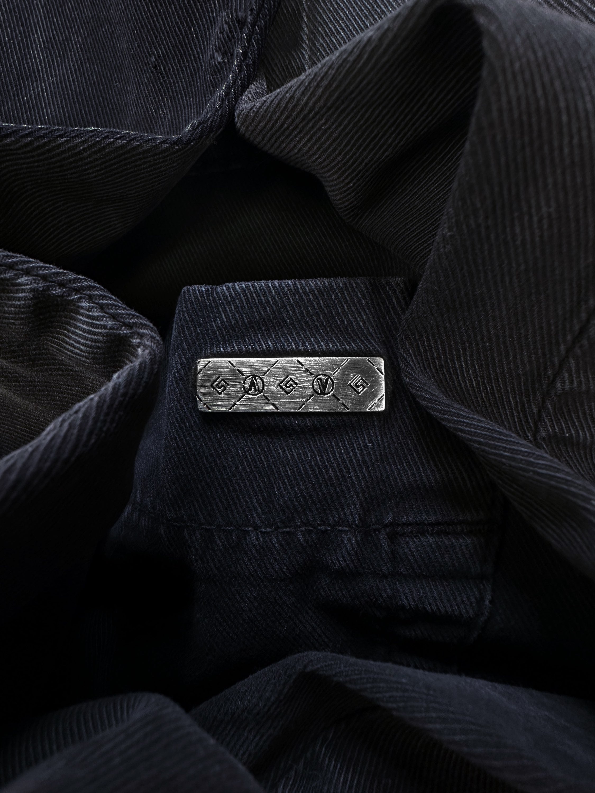 90s Versace Dark Wash ‘V’ Logo Wide Cut Denim