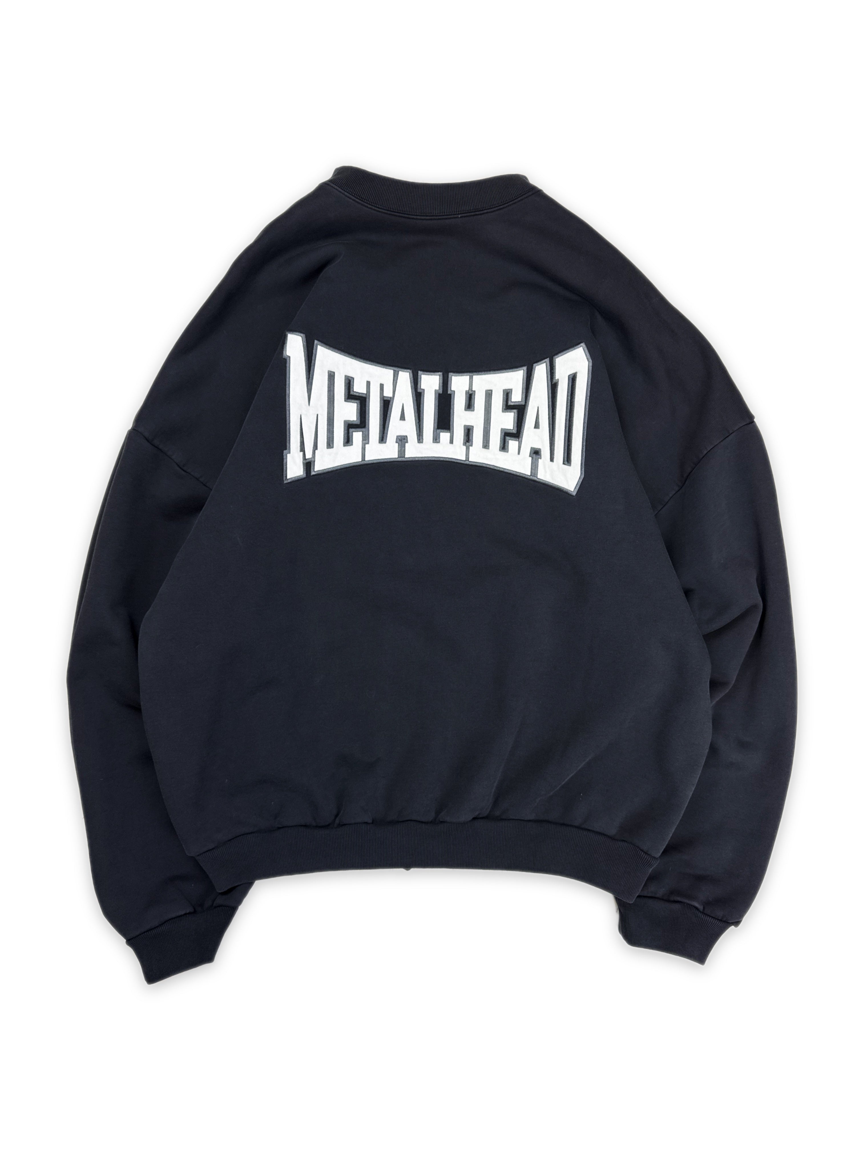 SS25 Balenciaga ‘Metalhead’ Reversible Black Terry Cotton Sweatshirt