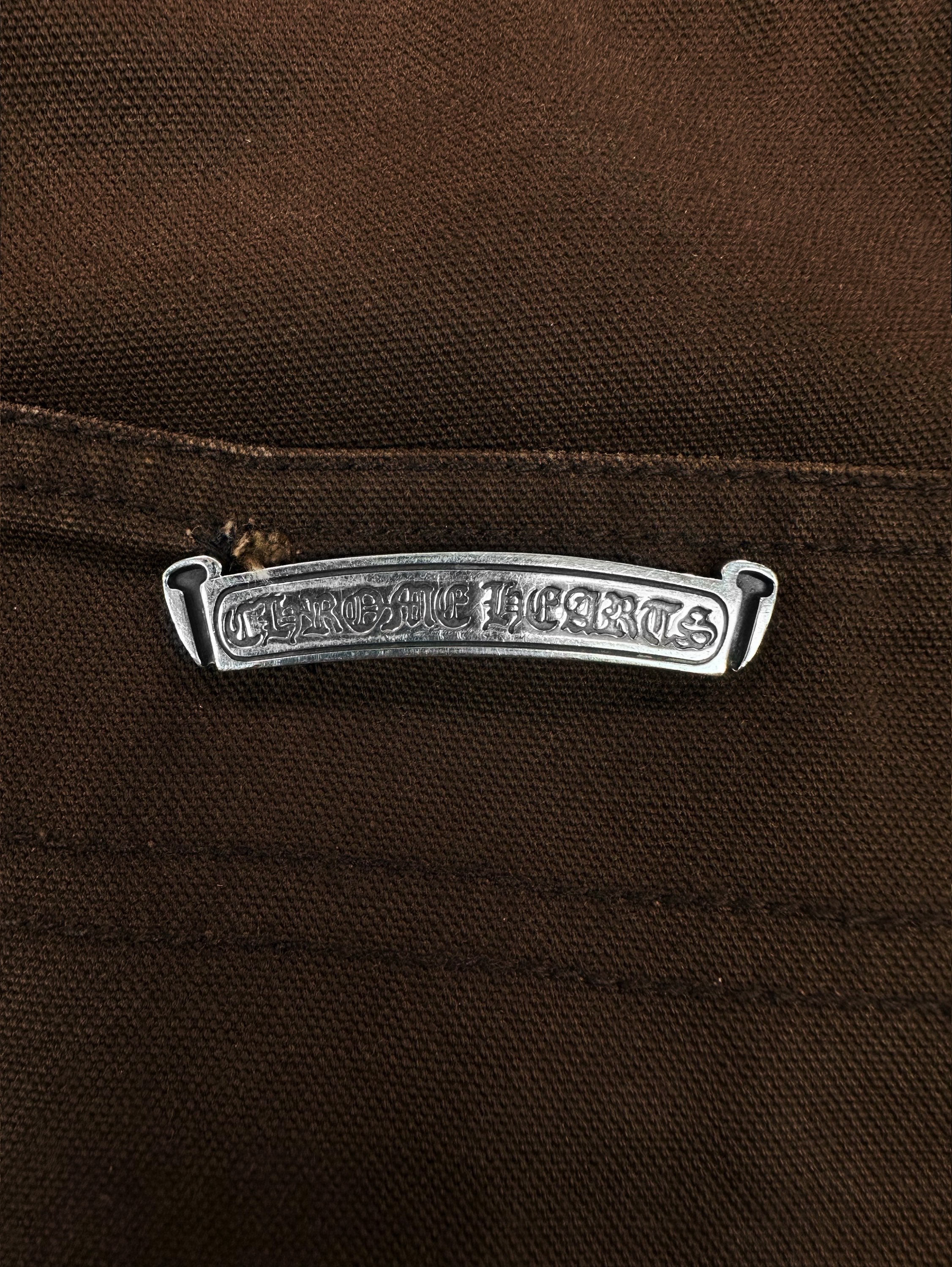 Chrome Hearts Brown ‘Carpenter’ Double Knee Brown .925 Silver Jeans