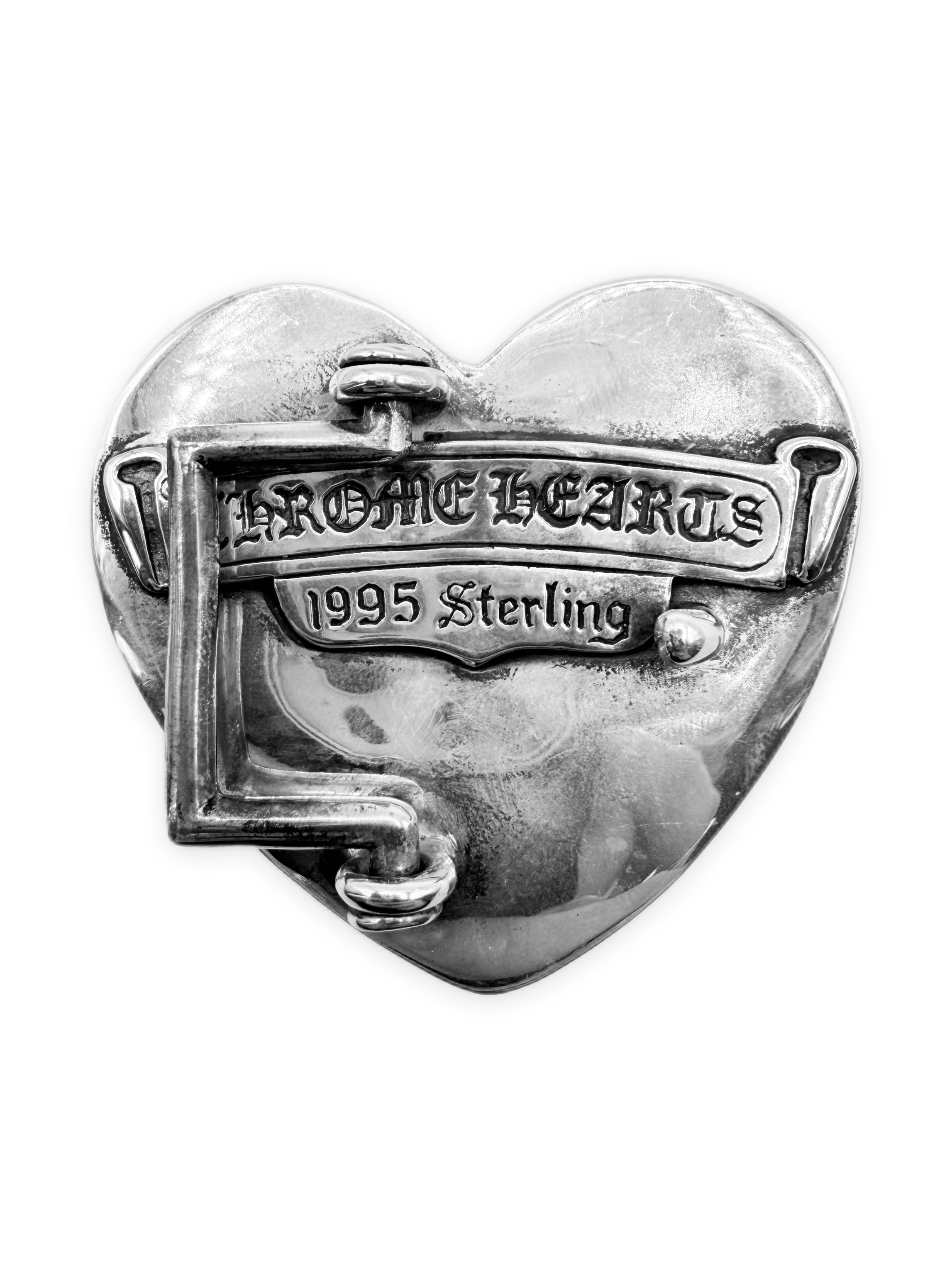 Chrome Hearts ‘Crying Heart’ .925 Silver 1 inch Belt Buckle