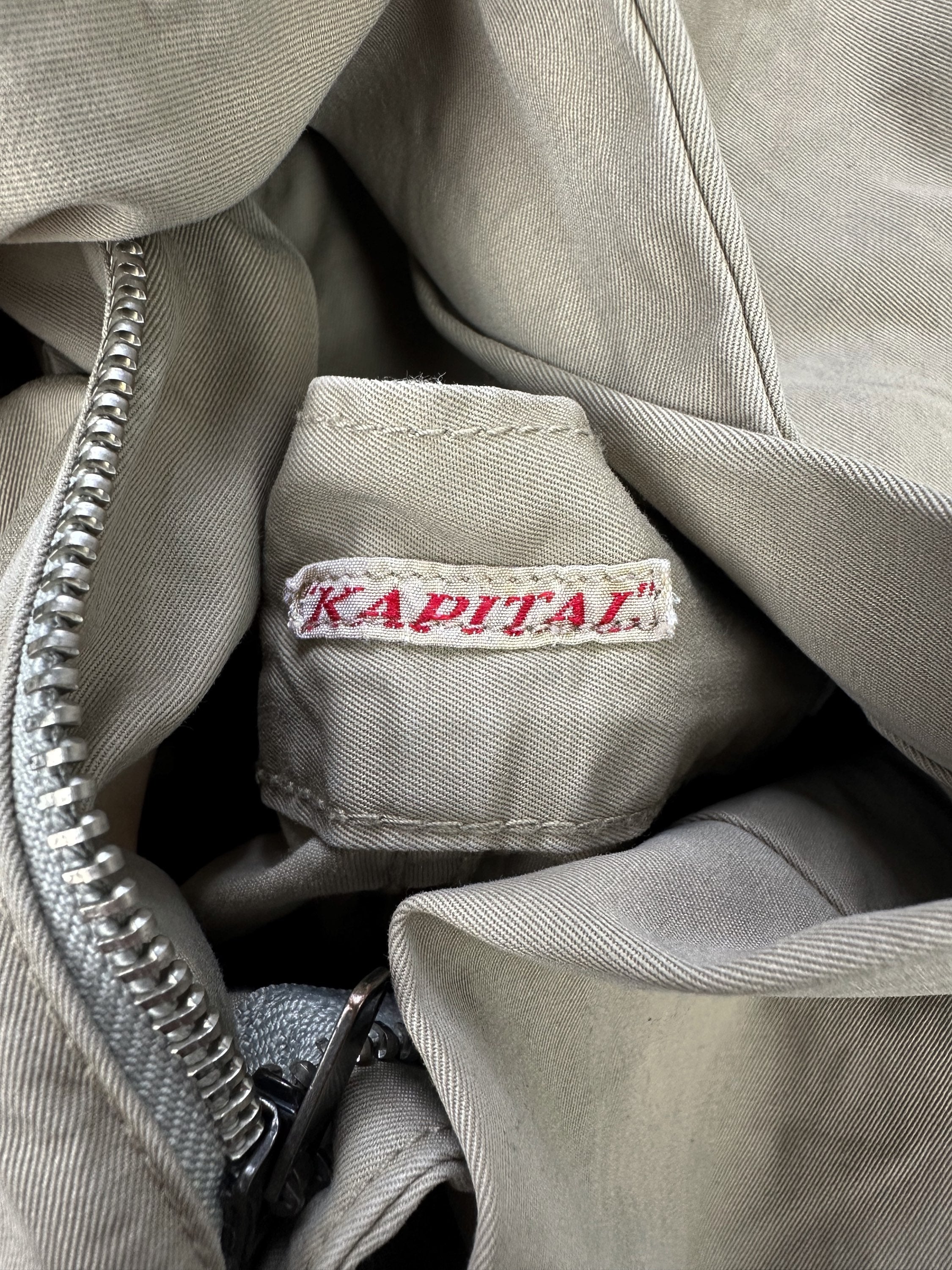 Kapital Neutral Tone ‘Sailing Ship’ Stencil Motif Pants