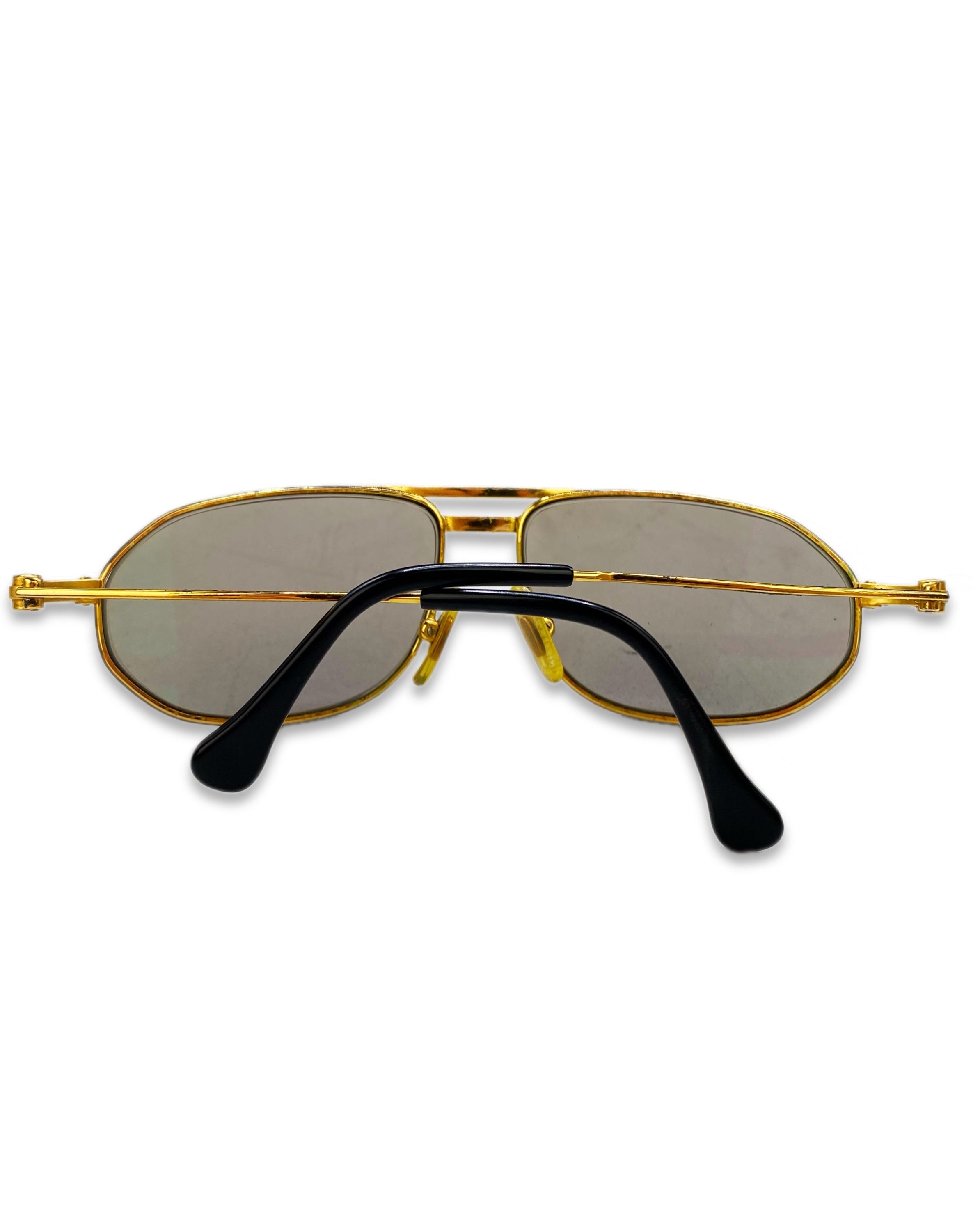 Gucci Gold Metallic Frame Dark Tint Glasses