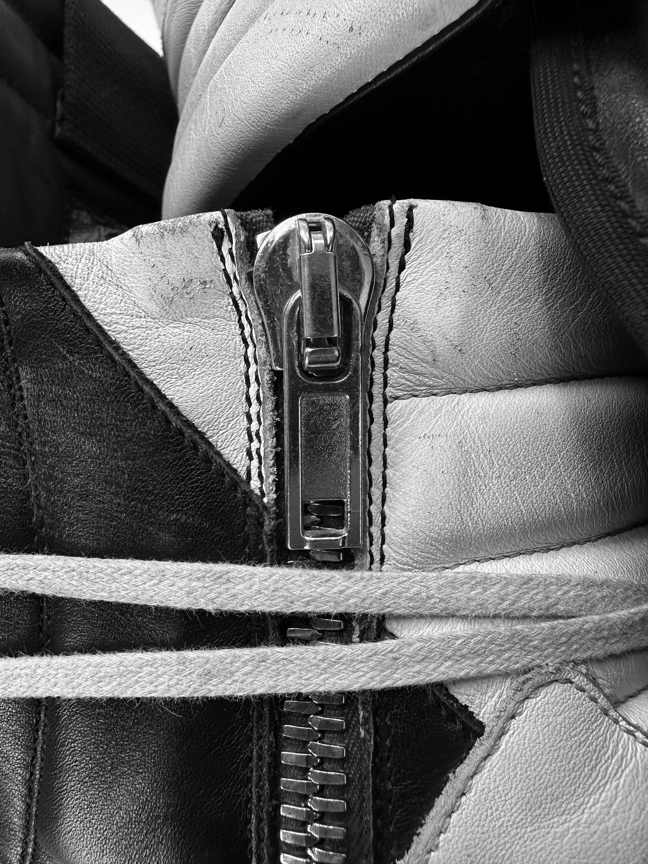Rick Owens ‘Geobasket’ Hi-top Two Tone Leather Sneakers