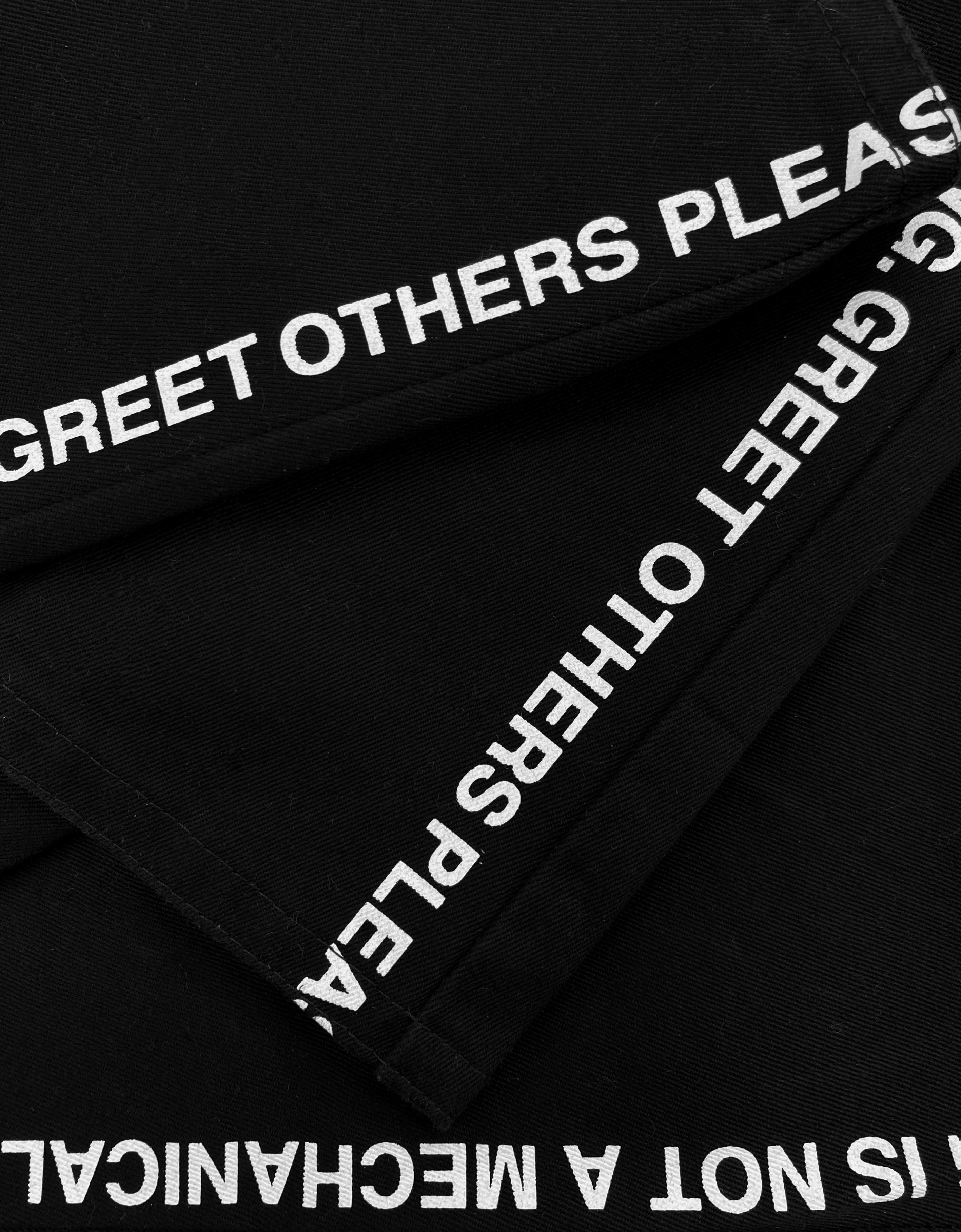 SS02 Junya Watanabe “Greet Others Pleasantly” Poem Trousers