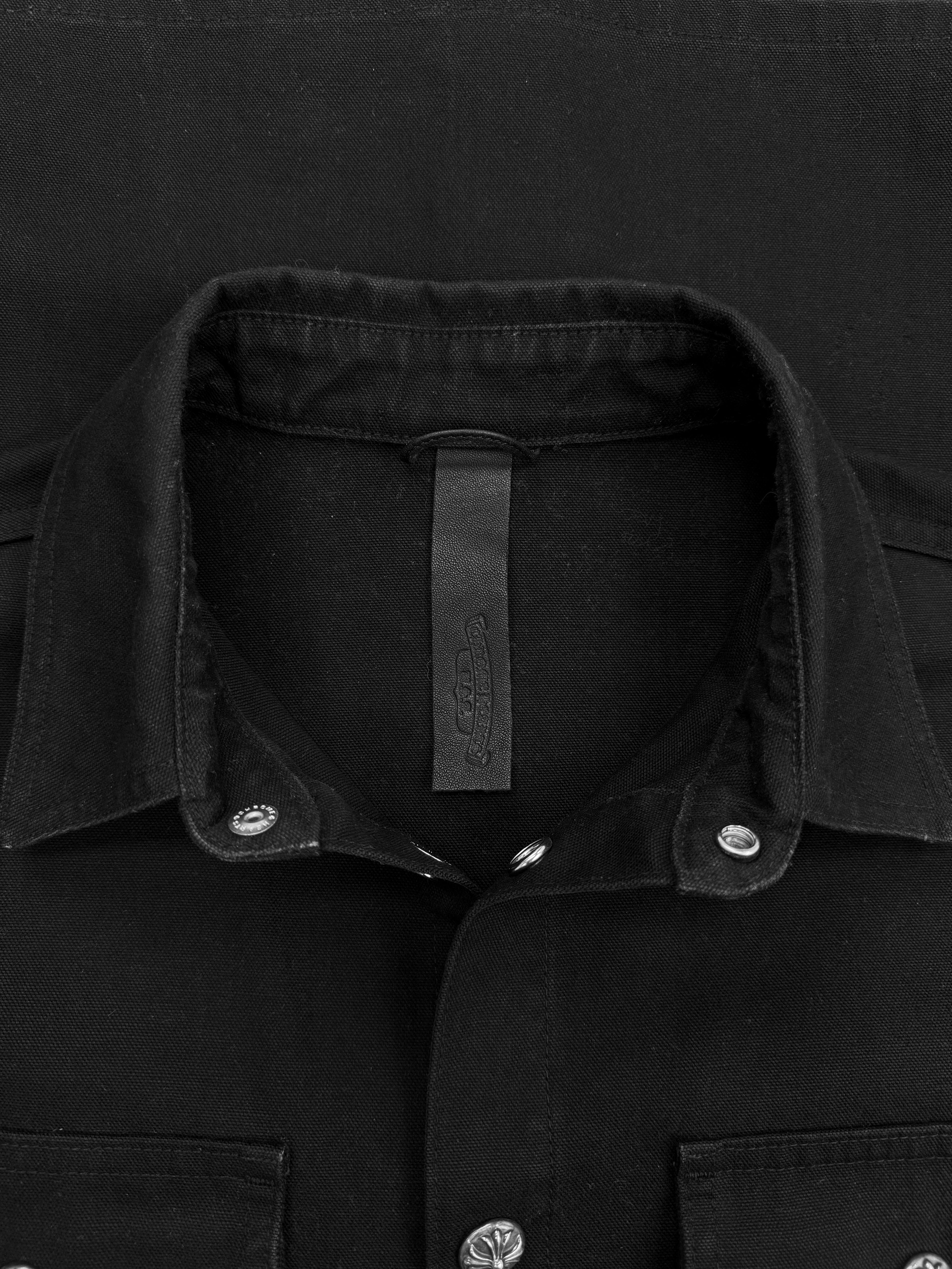 Chrome Hearts Canvas Plus Button Black Work Dog Shirt Jacket