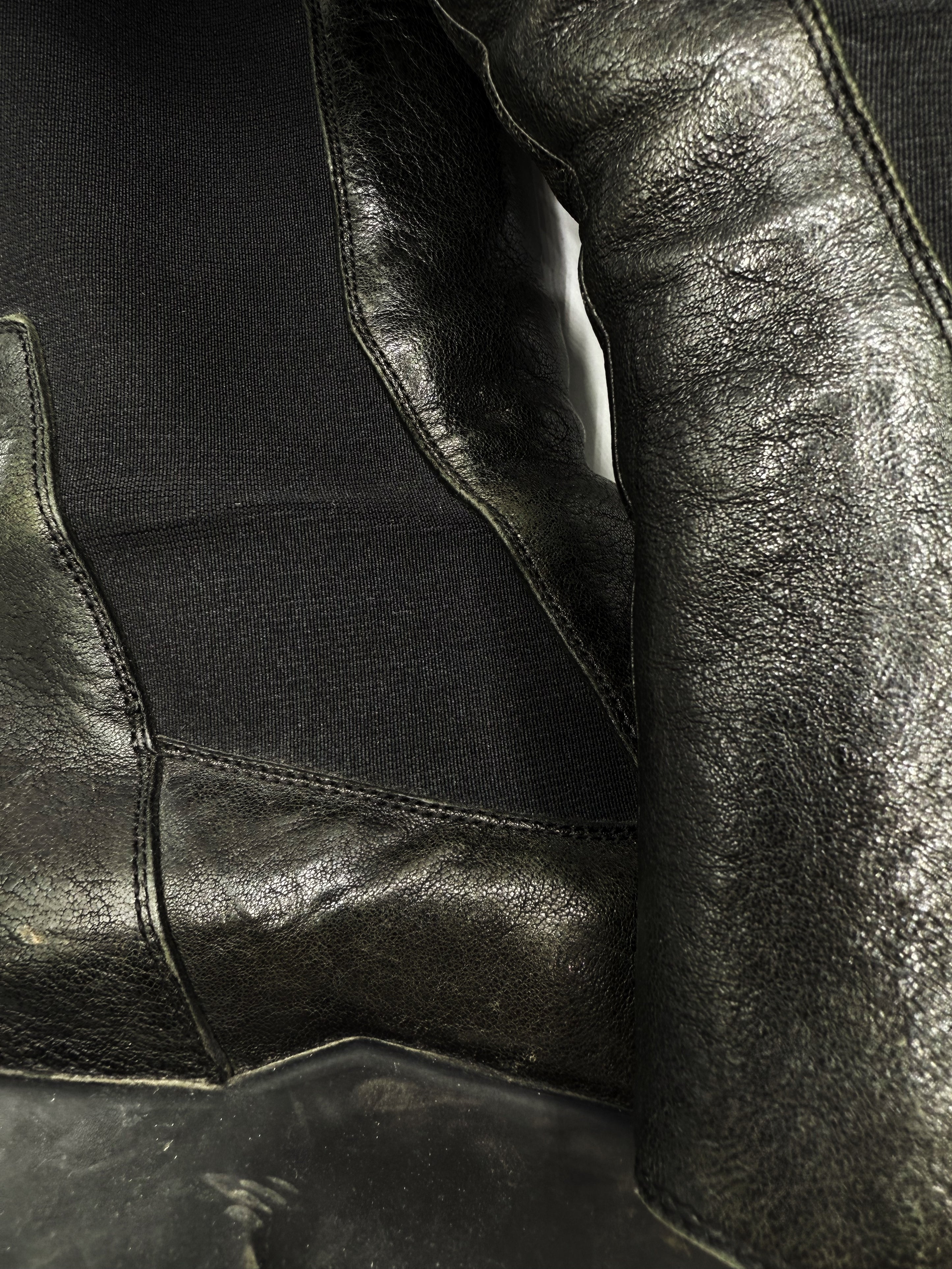Rick Owens ‘Tractor’ Beatle Dark Green Leather Boots