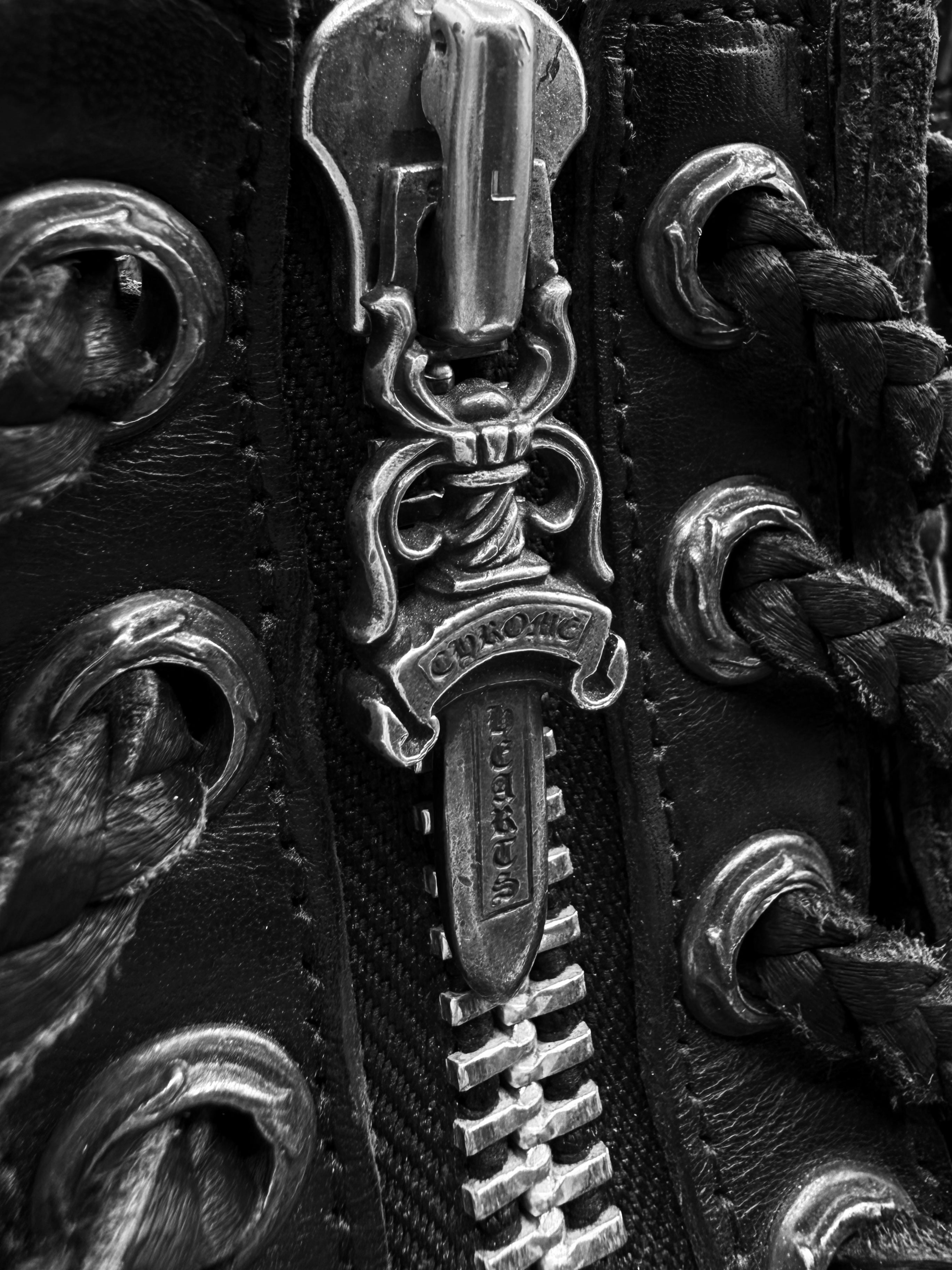 Chrome Hearts x Wesco Front Dagger Zip Fireman Leather Boots