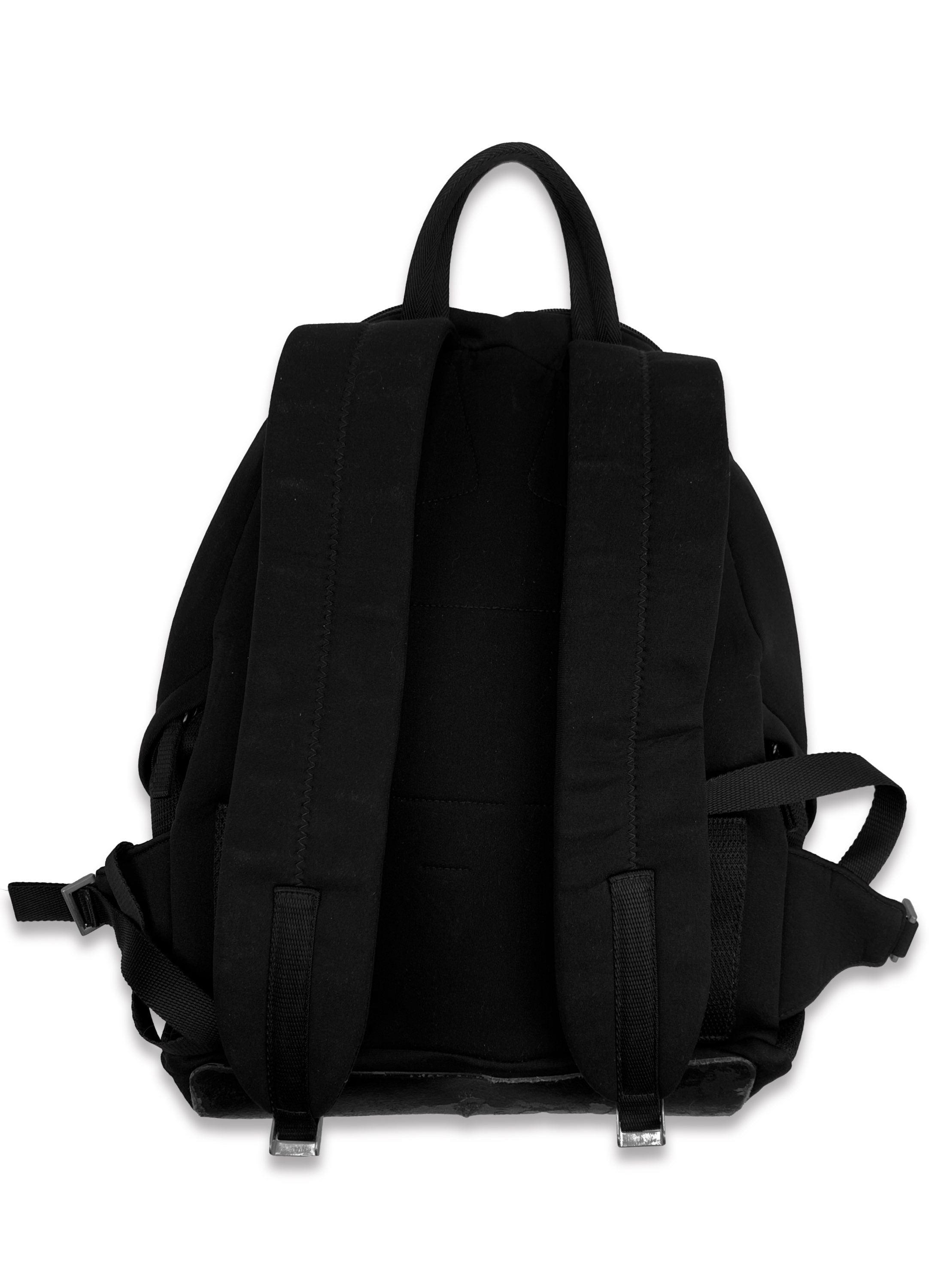 00s Prada Sport Black Nylon Linea Rossa Front Zip Backpack