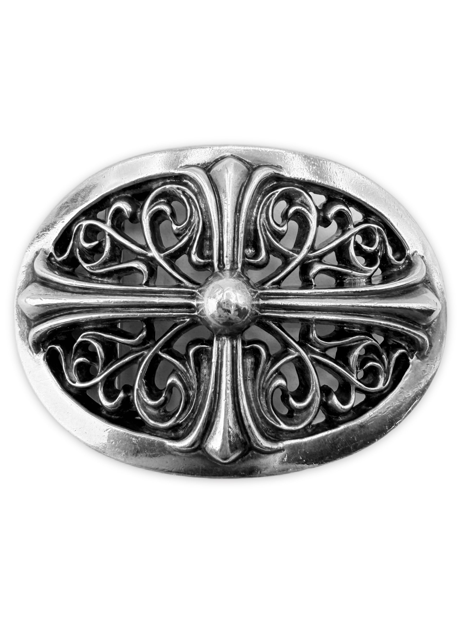Chrome Hearts 1.5 in Oval .925 Silver Belt Buckle