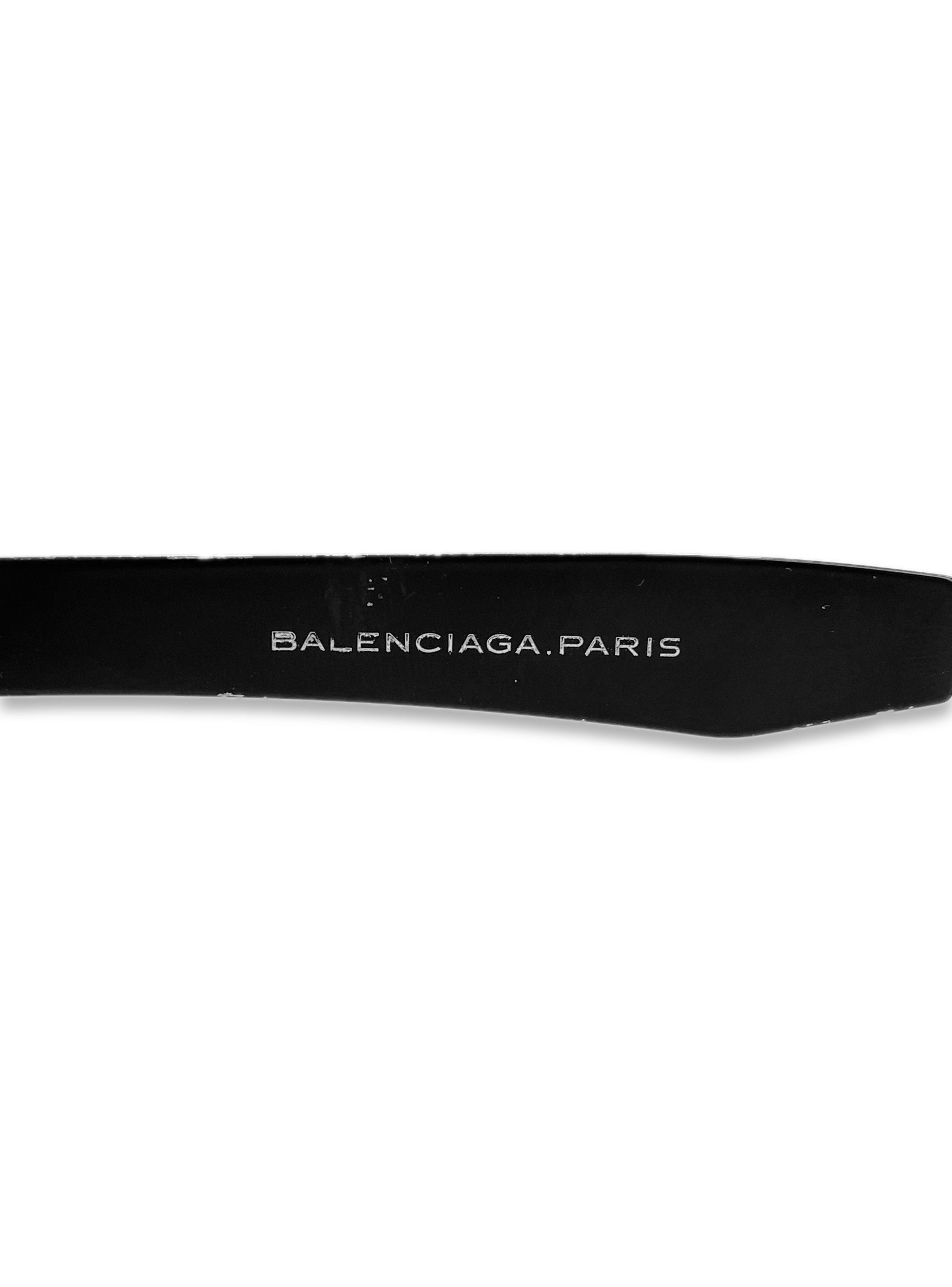 Balenciaga Black Tint Metallic Ombré Clubmaster Sunglasses