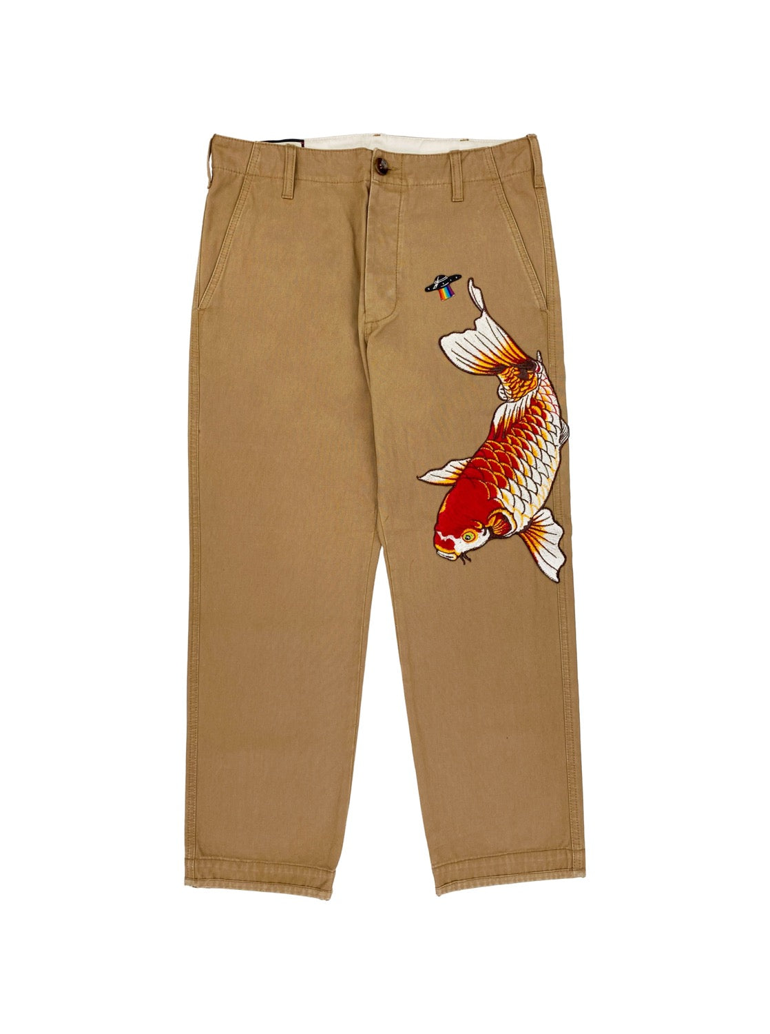 SS18 Gucci Appliqué Koi Fish Chino Trousers