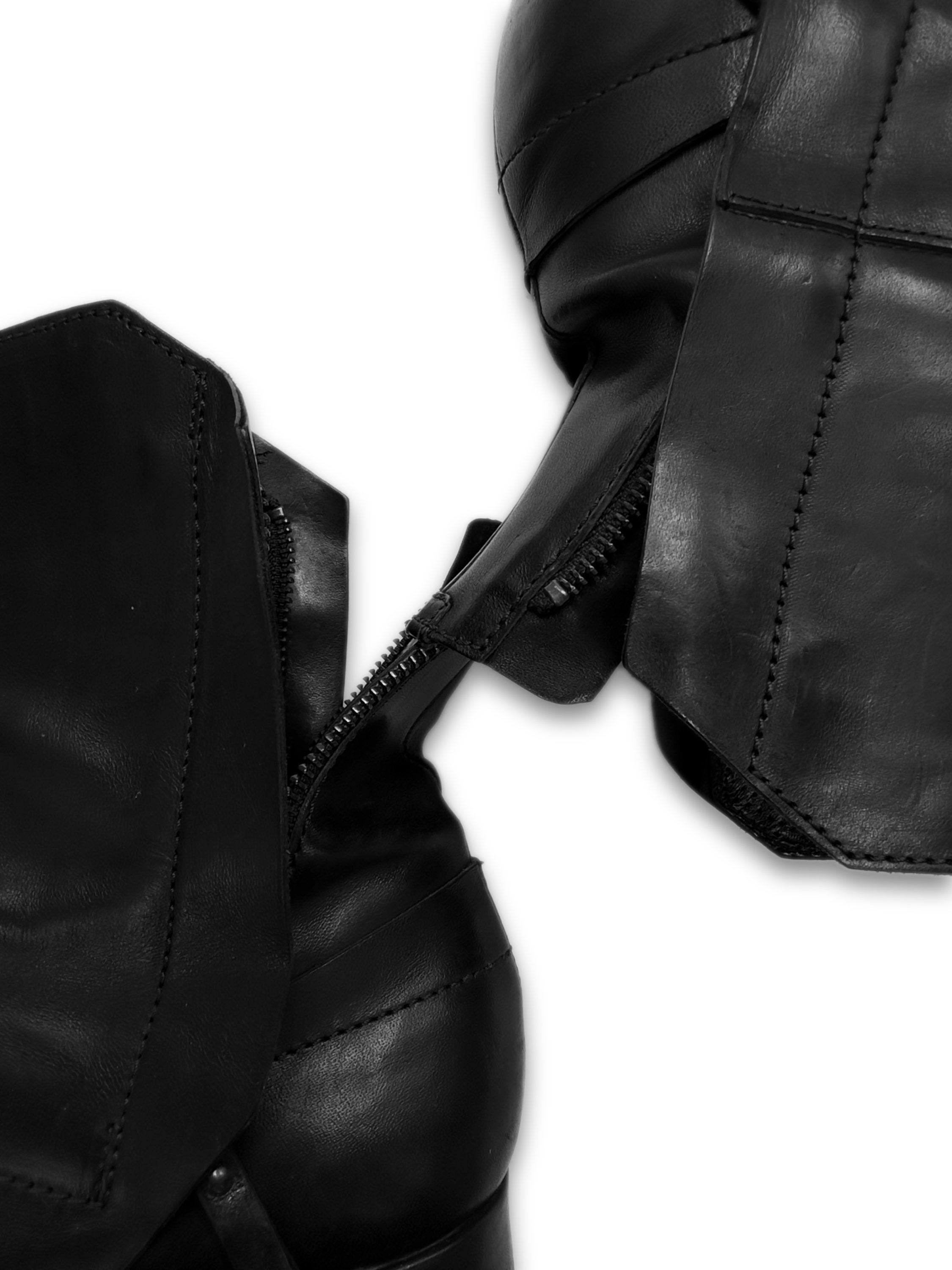 Alexander Plokhov Black ‘Mummy Wrap’ Leather Back-zip Boots