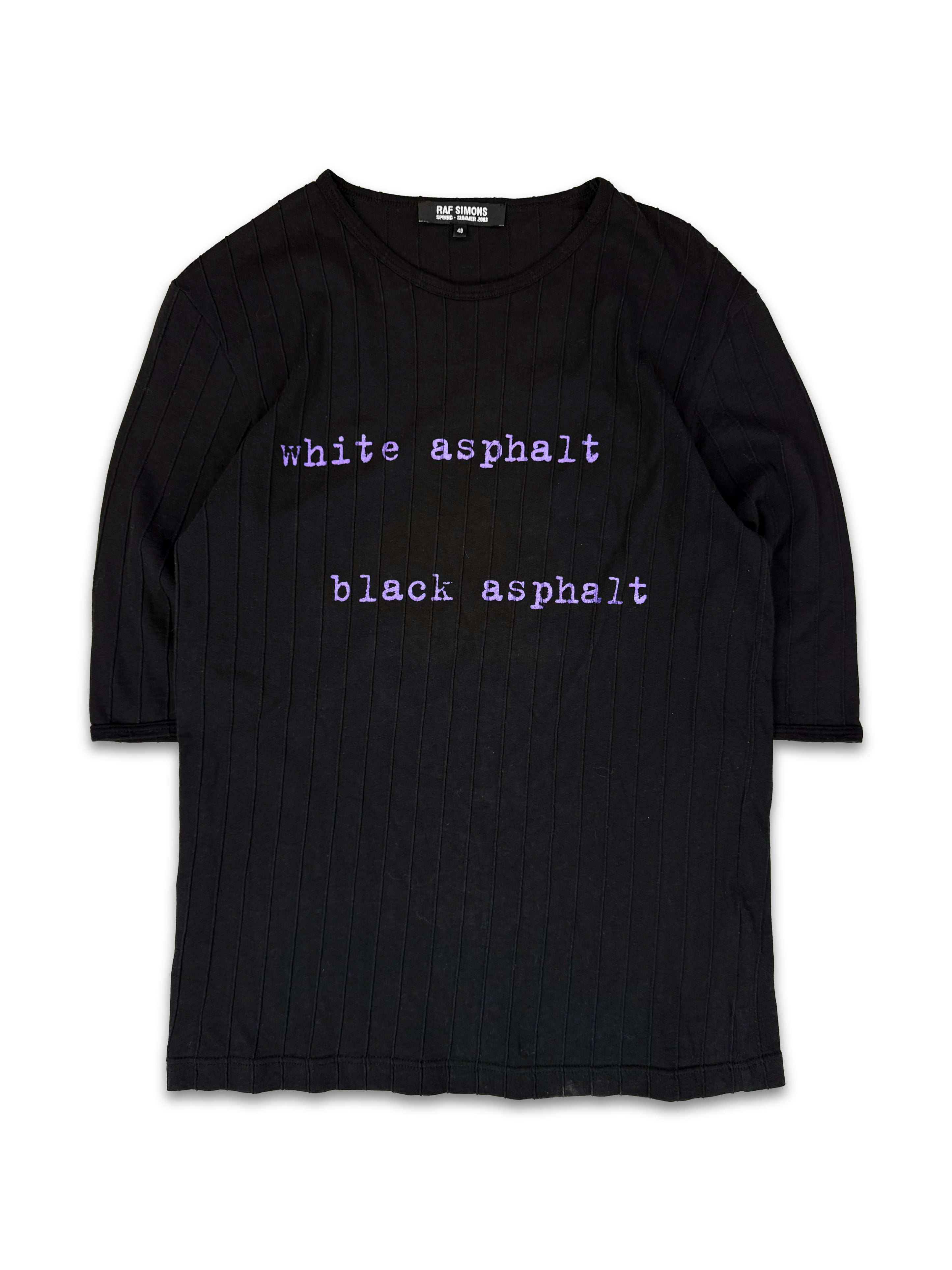 SS03 Raf Simons Consumed ‘Asphalt’ Graphic 3/4 Length Shirt