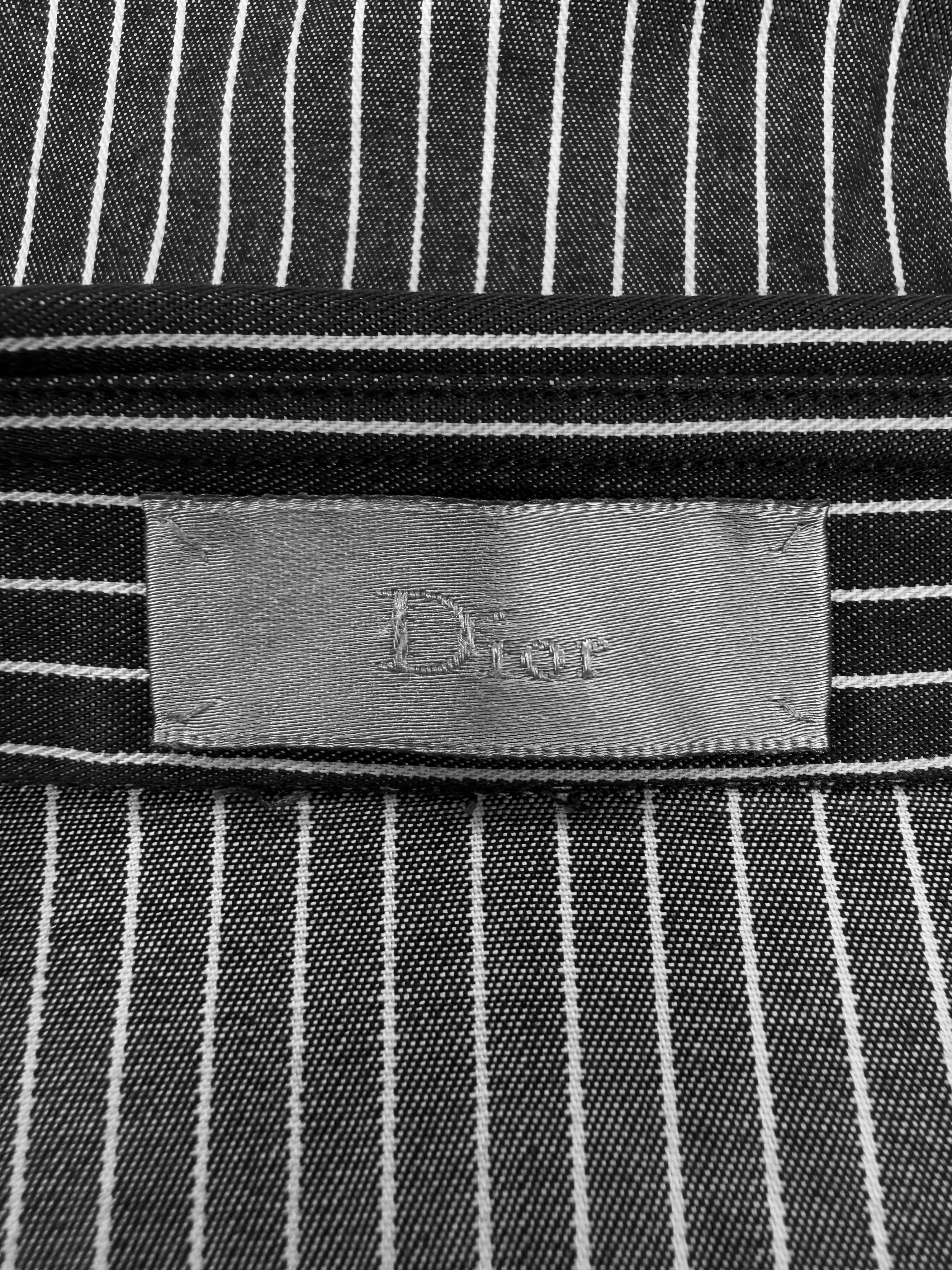 00s Dior Homme Black Pinstripe Button Up Long Sleeve Shirt