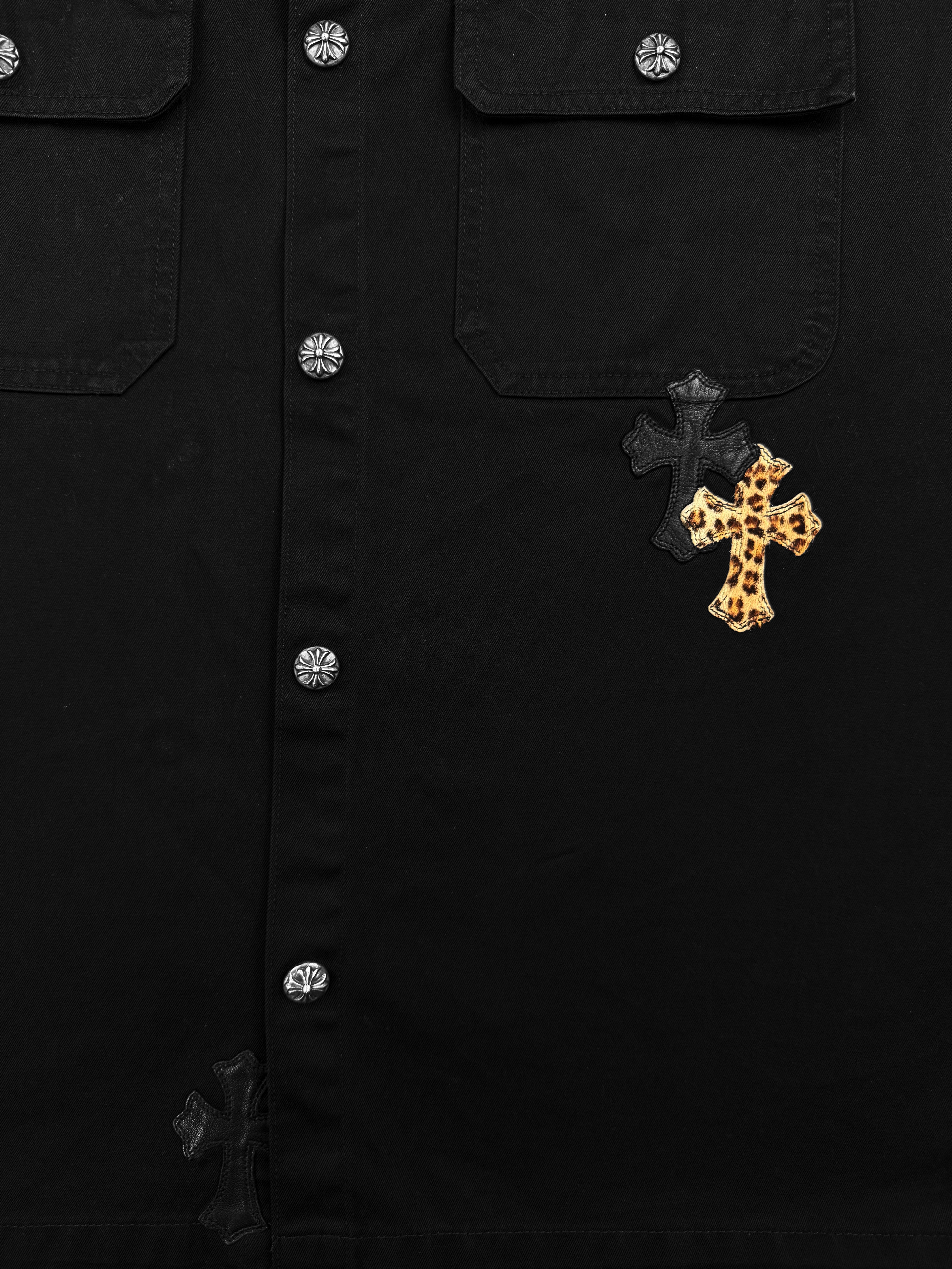 Chrome Hearts Work Dog Cheetah Cross Patch Canvas Jacket