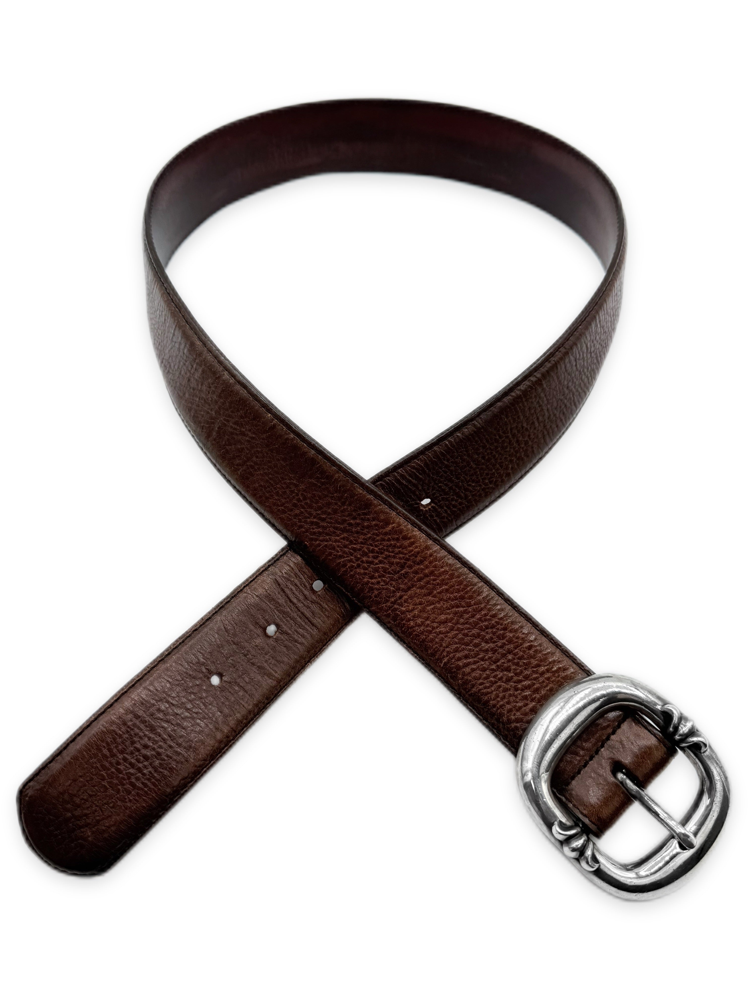 Chrome Hearts Brown Gunslinger .925 Silver Leather Belt