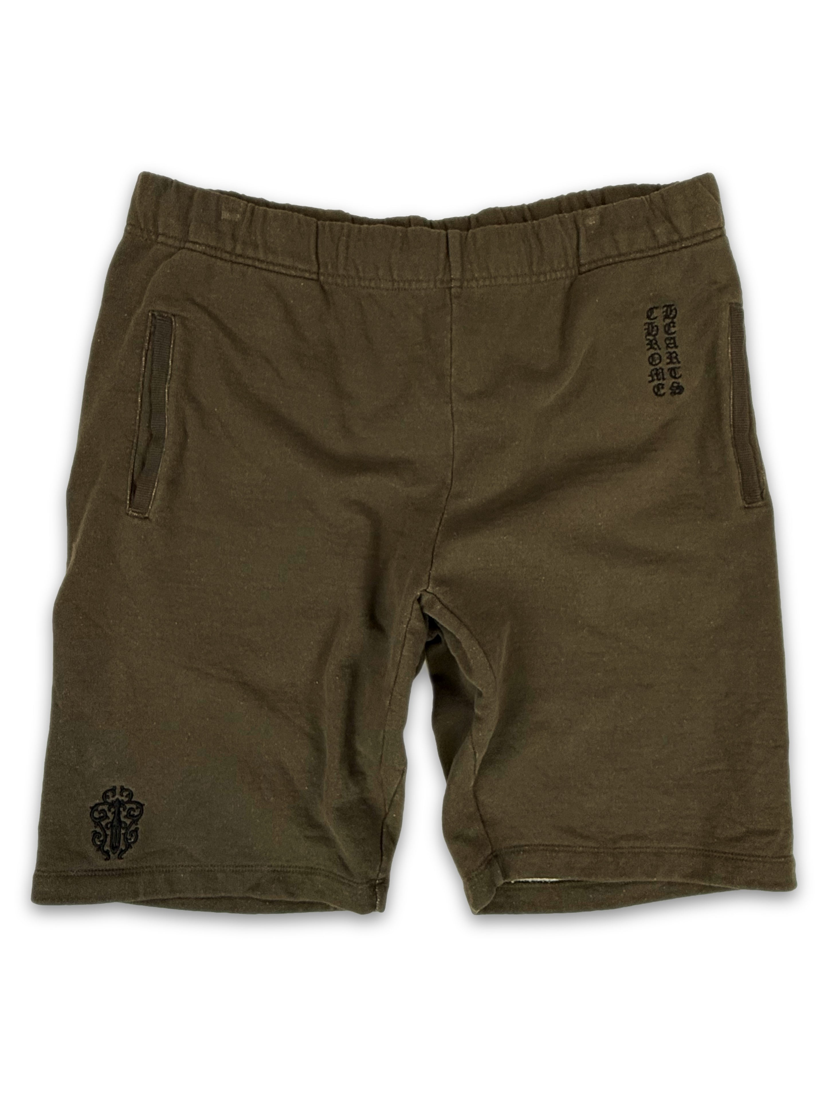Chrome Hearts ‘Y Not’ Embroidered Dagger Olive Green Shorts