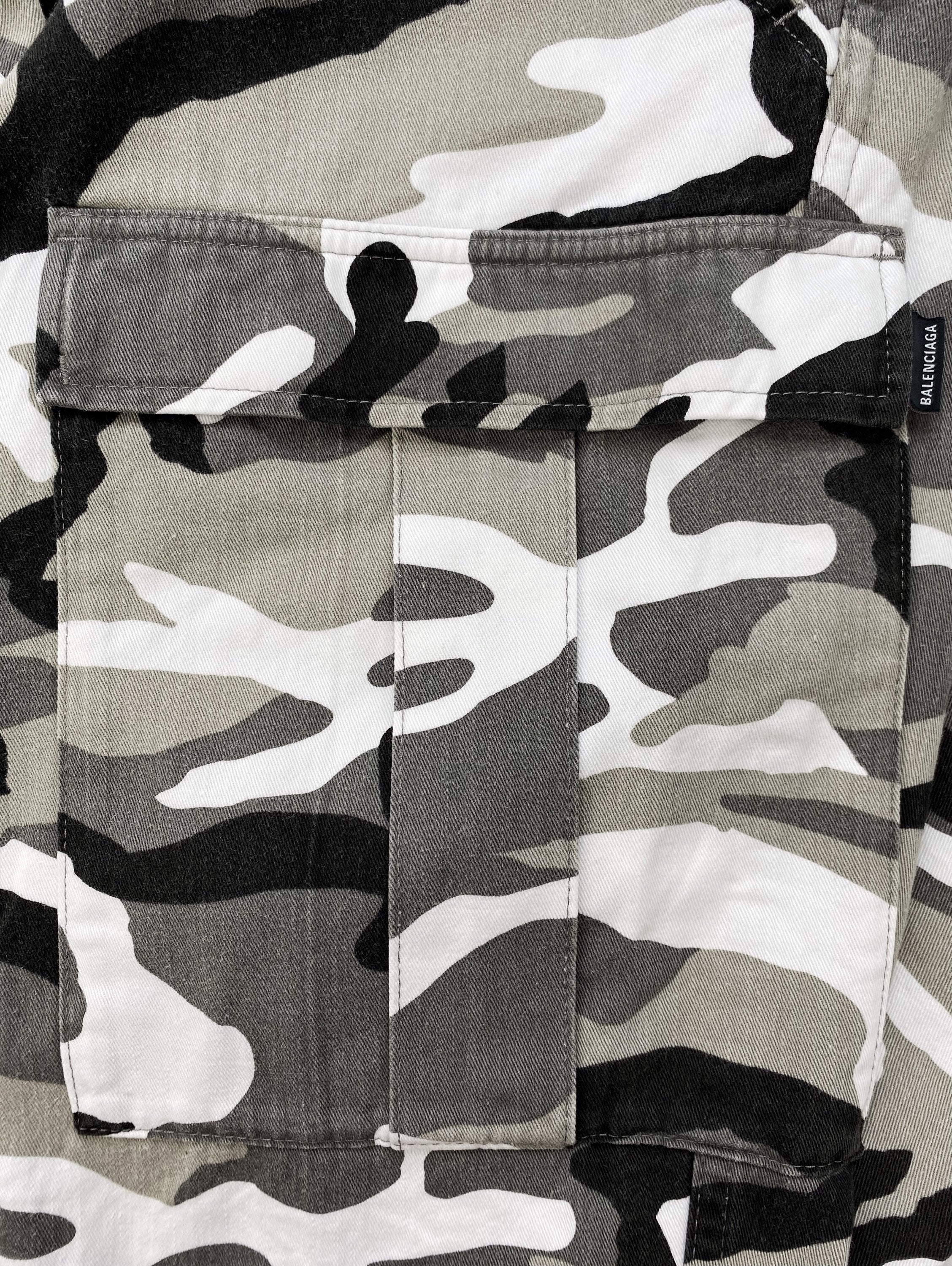 SS18 Balenciaga Digi Snow Camo Cargo Pants