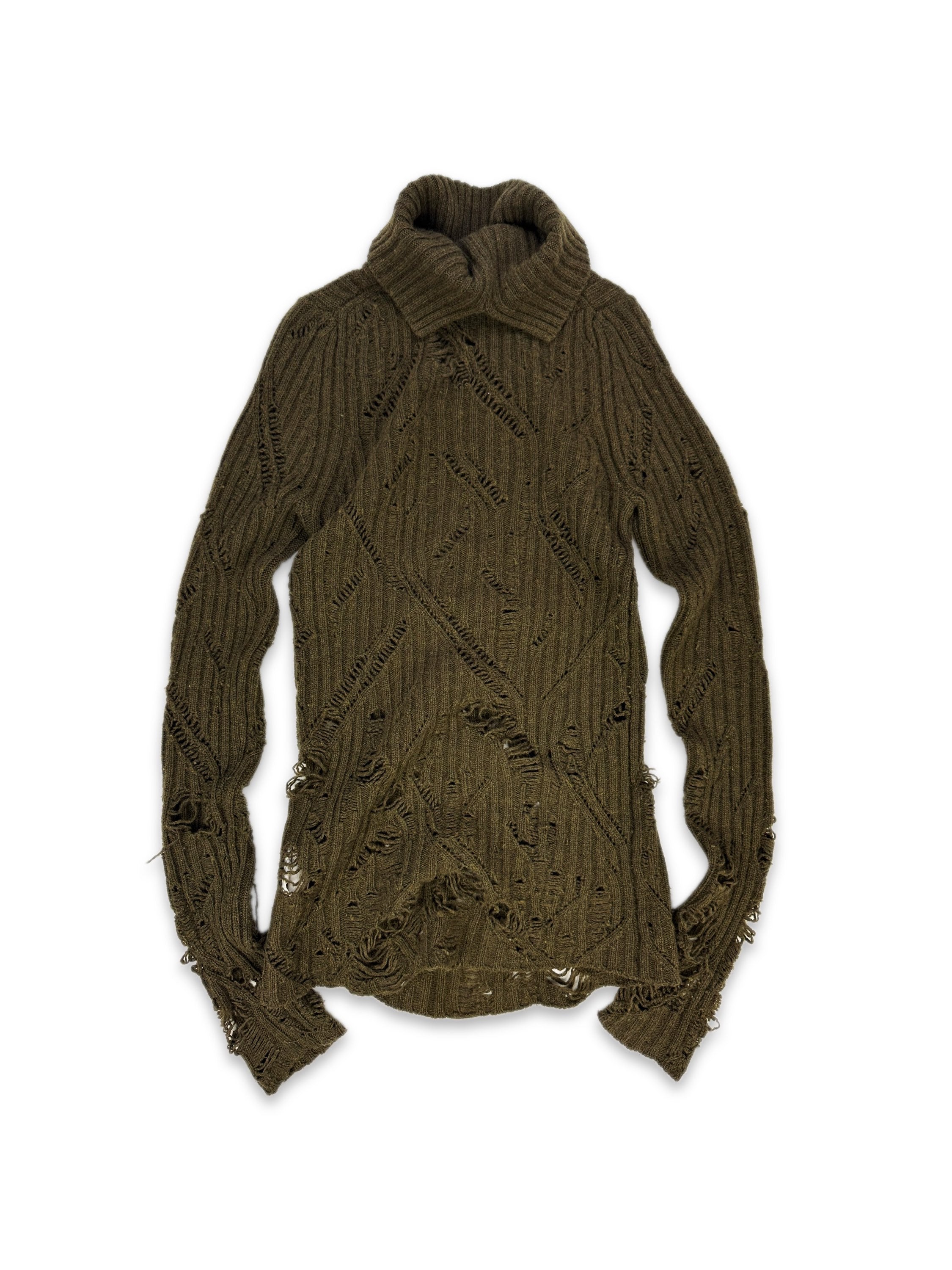 AW03 Junya Watanabe ‘Distressed’ Oversized Knitted Turtleneck