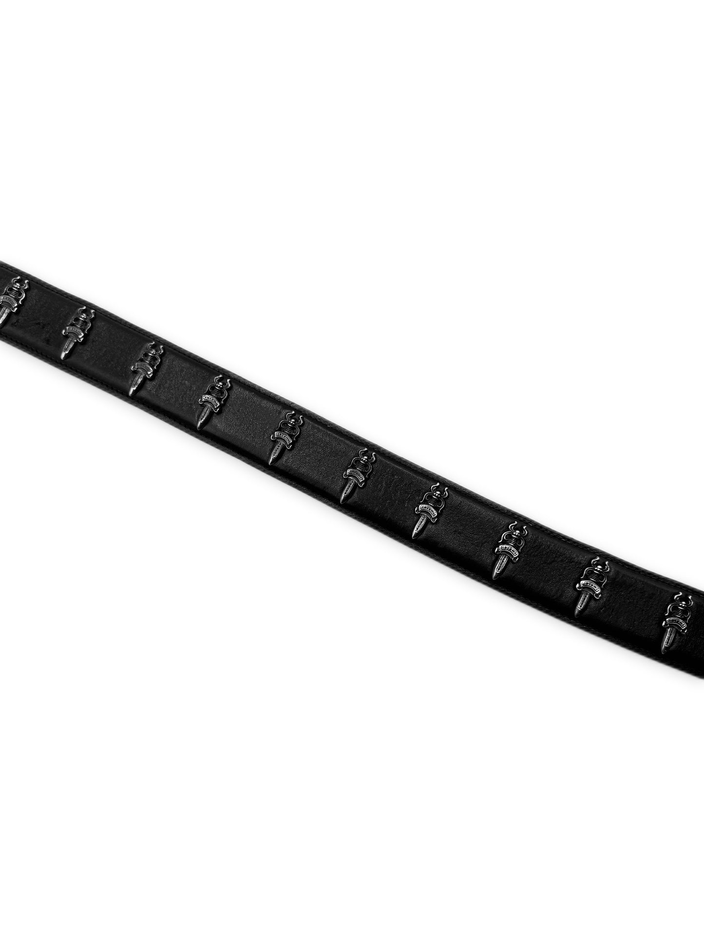Chrome Hearts Loaded Dagger Pendant .925 Silver Heavy Leather Belt Strap