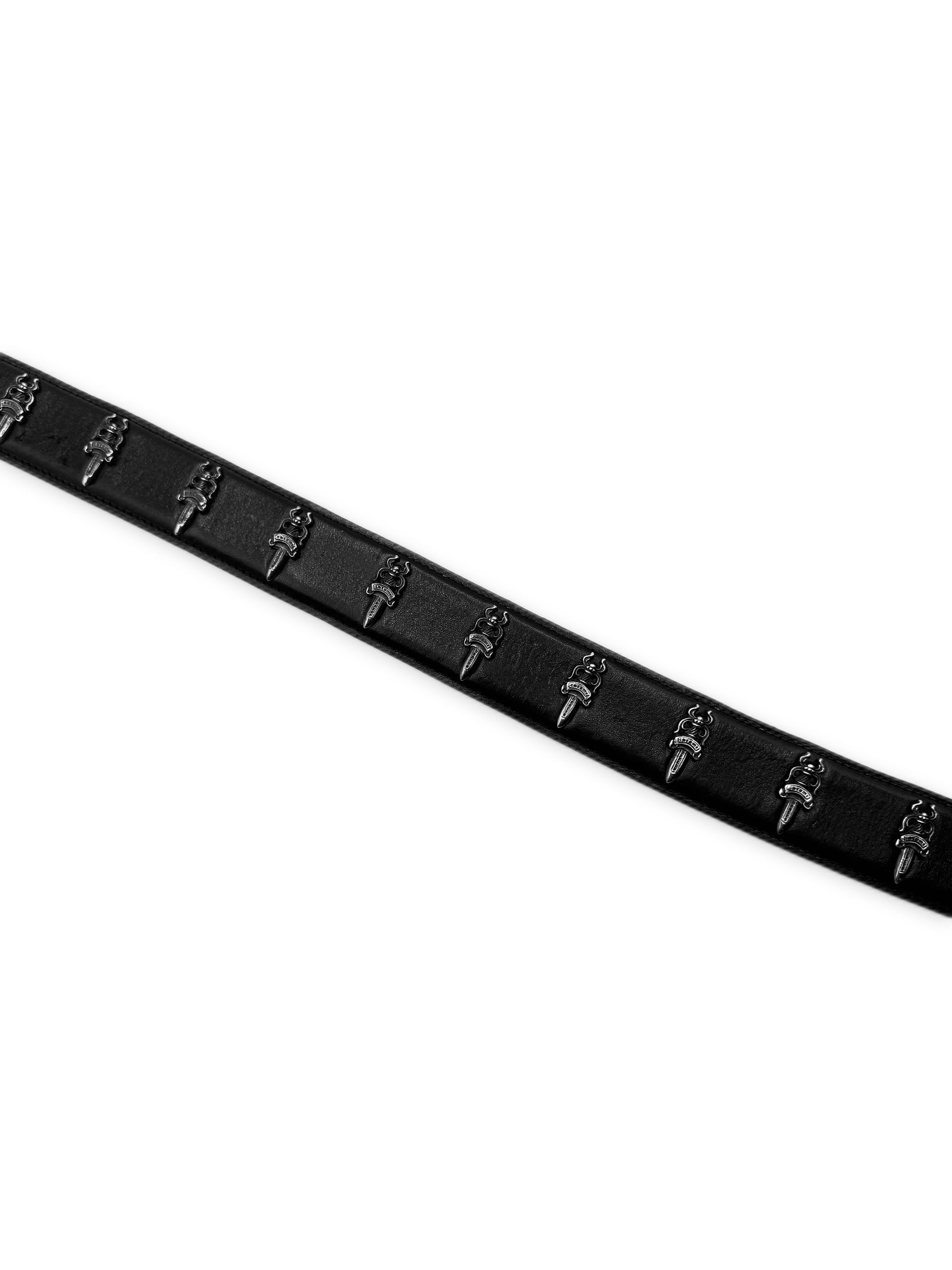 Chrome Hearts Loaded Dagger Pendant .925 Silver Heavy Leather Belt Strap