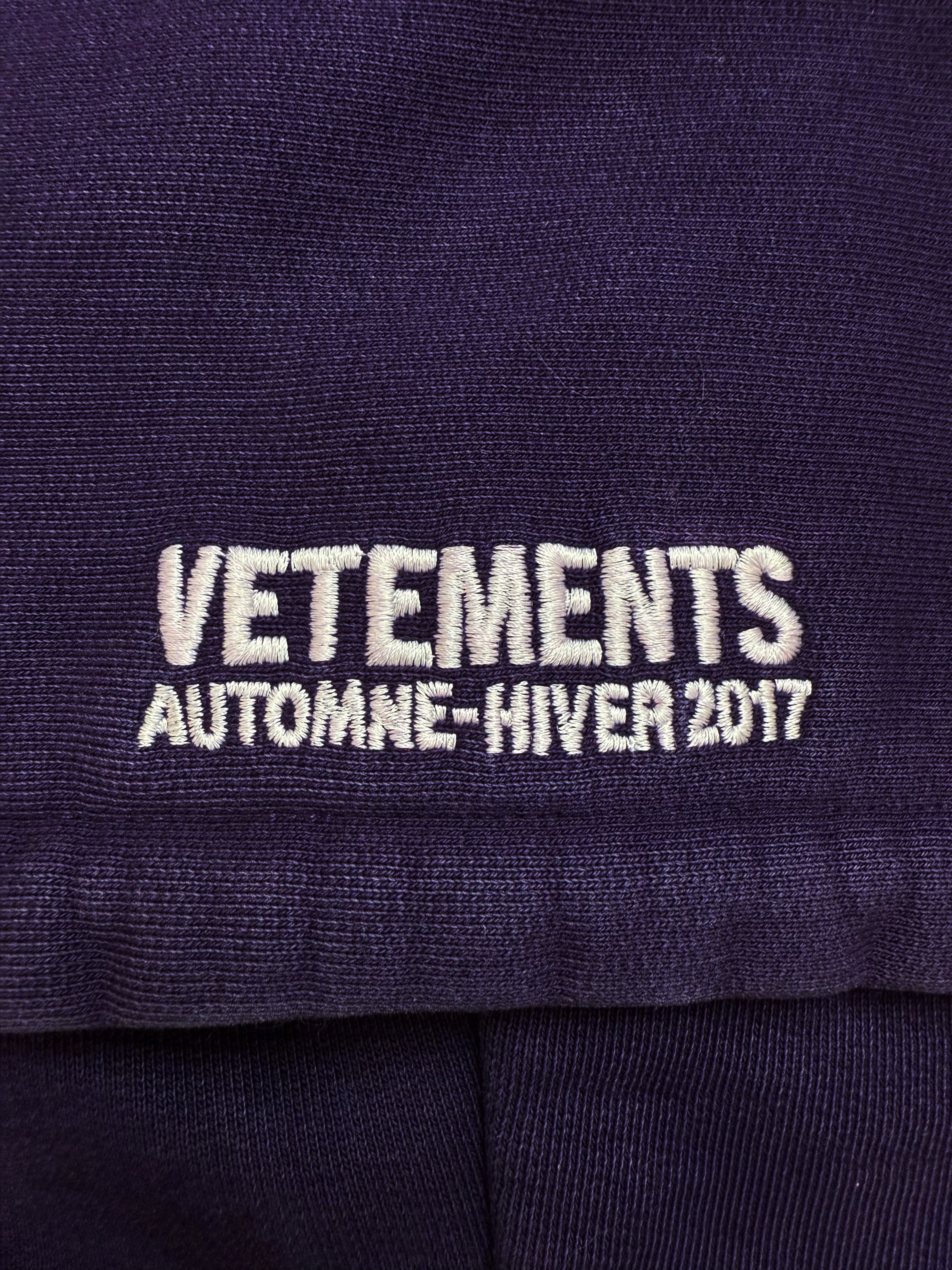 AW16 Vetements Homme ‘Sexual Fantasies’ Purple 1/50 Zip-up Hoodie