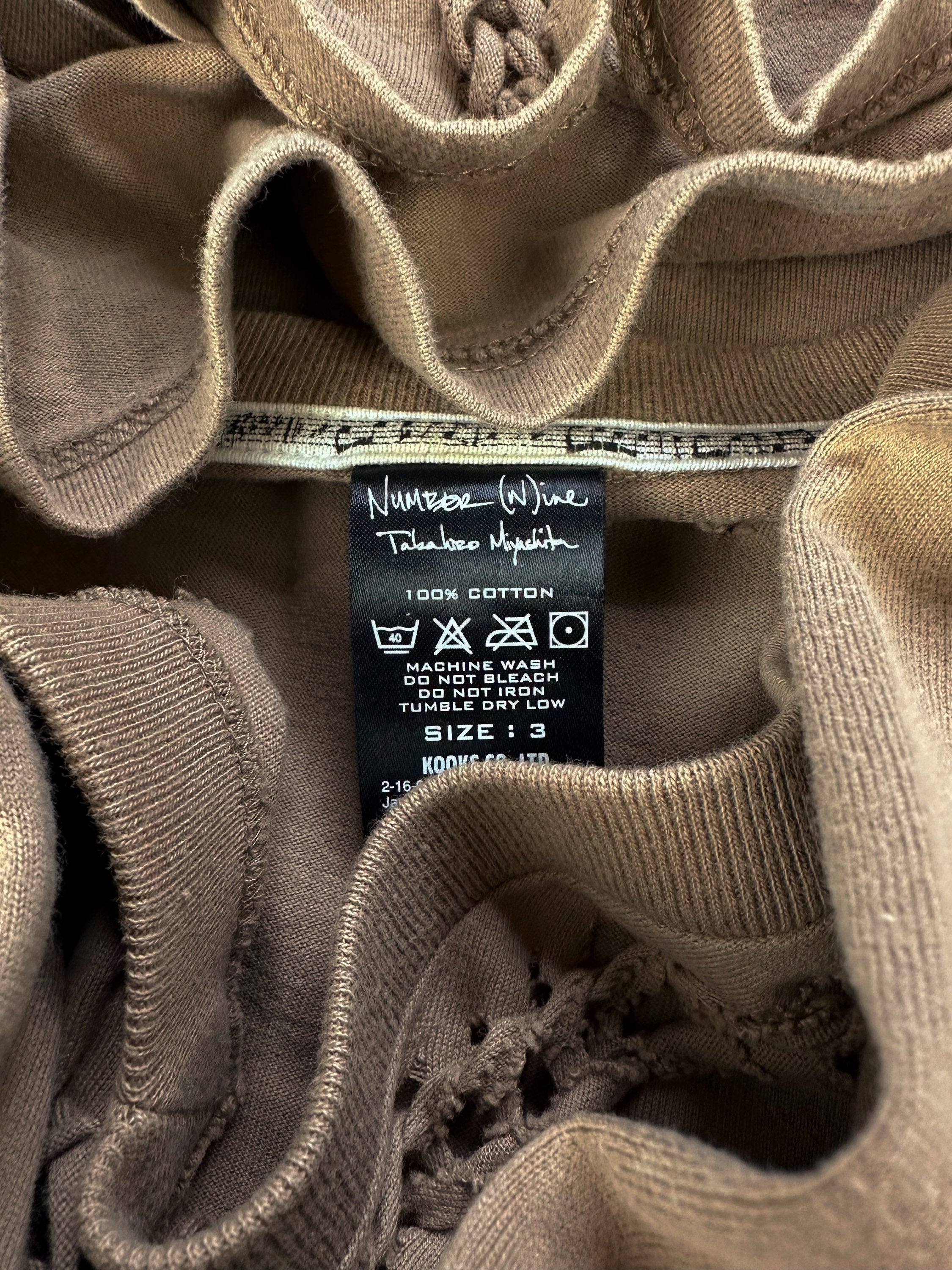 Number (N)ine Tan Braided Perforated Longsleeve Shirt