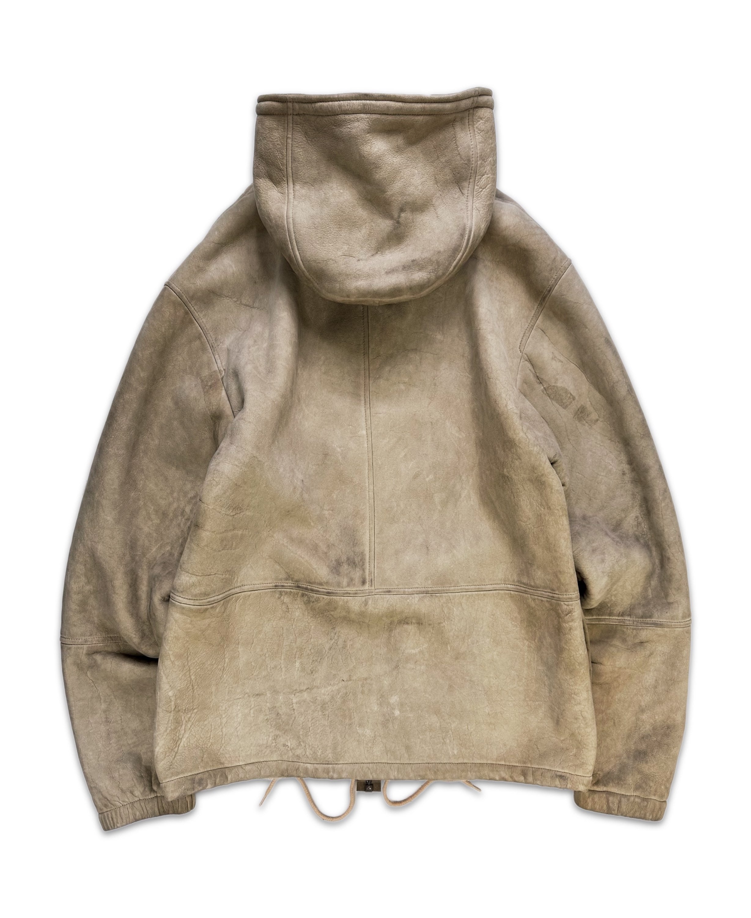 AW04 Helmut Lang SAMPLE ‘Camel Leather’ Heavy Weight Hooded Parka