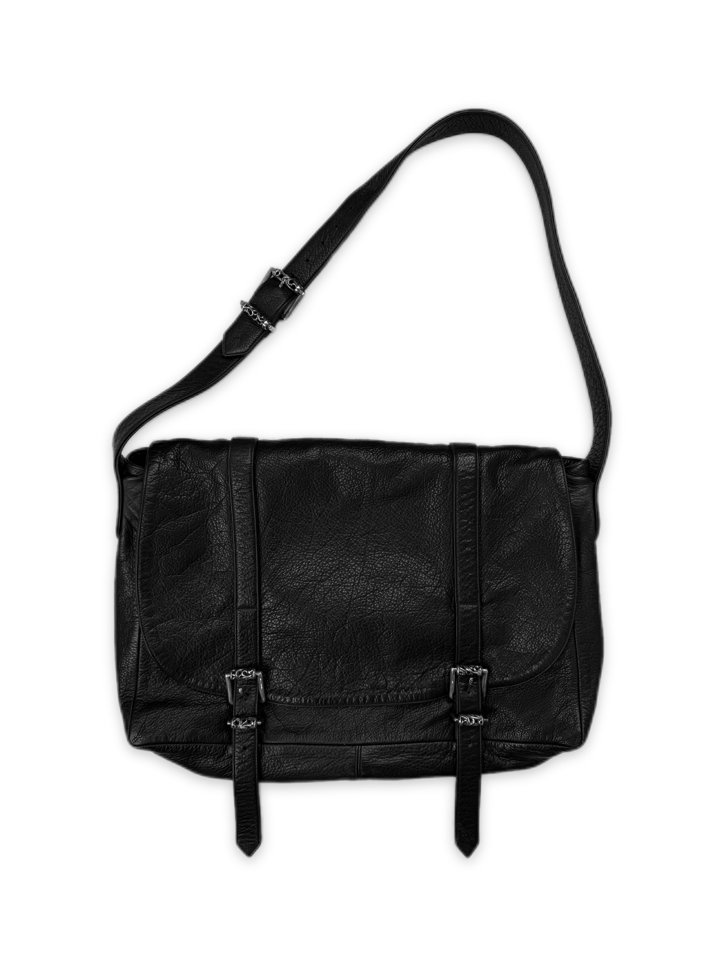 2004 Chrome Hearts Triple Celtic Roller XL Black Leather Messenger Bag