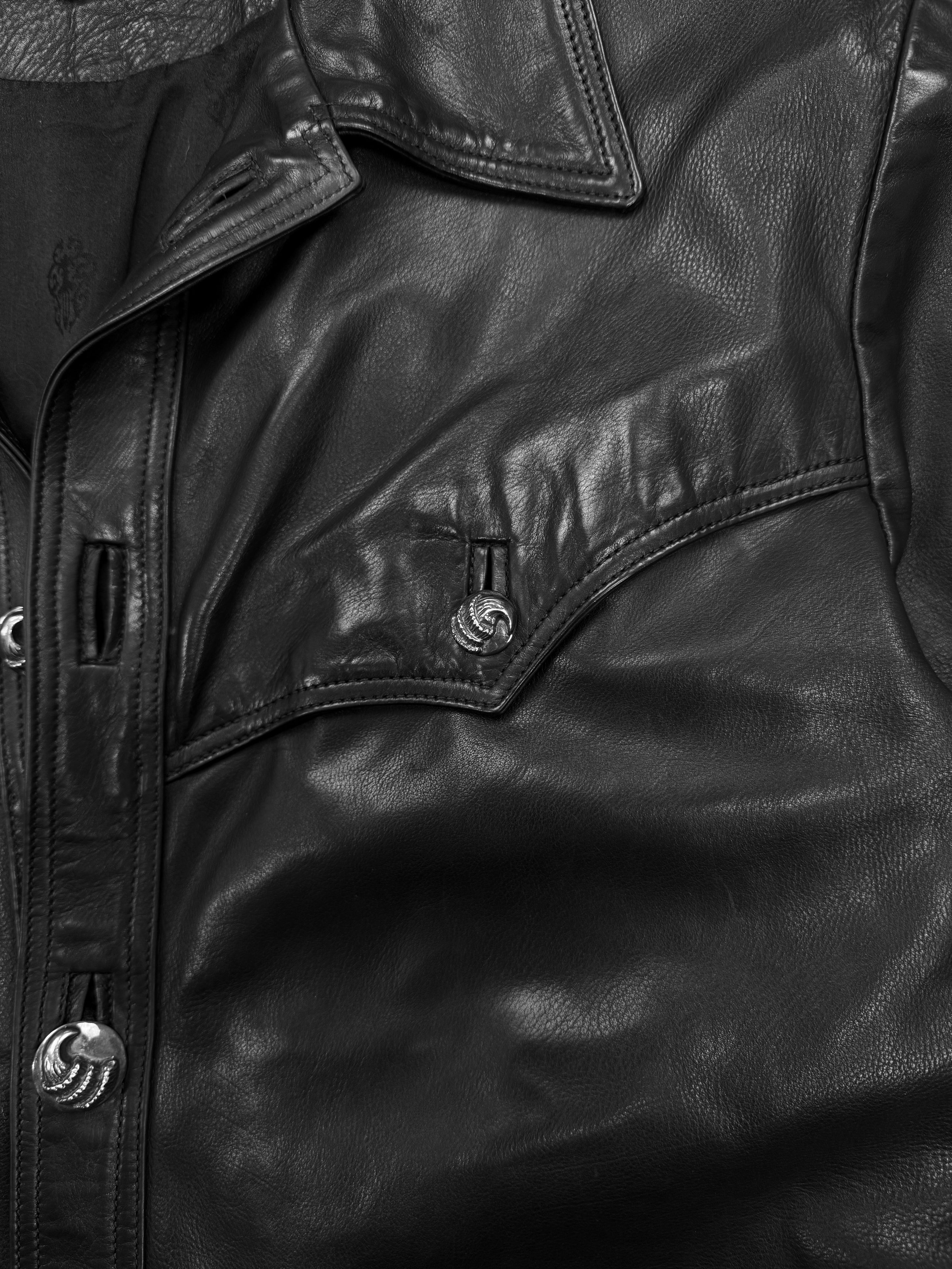 Chrome Hearts ‘Hunting’ Black Talon Button Leather Jacket