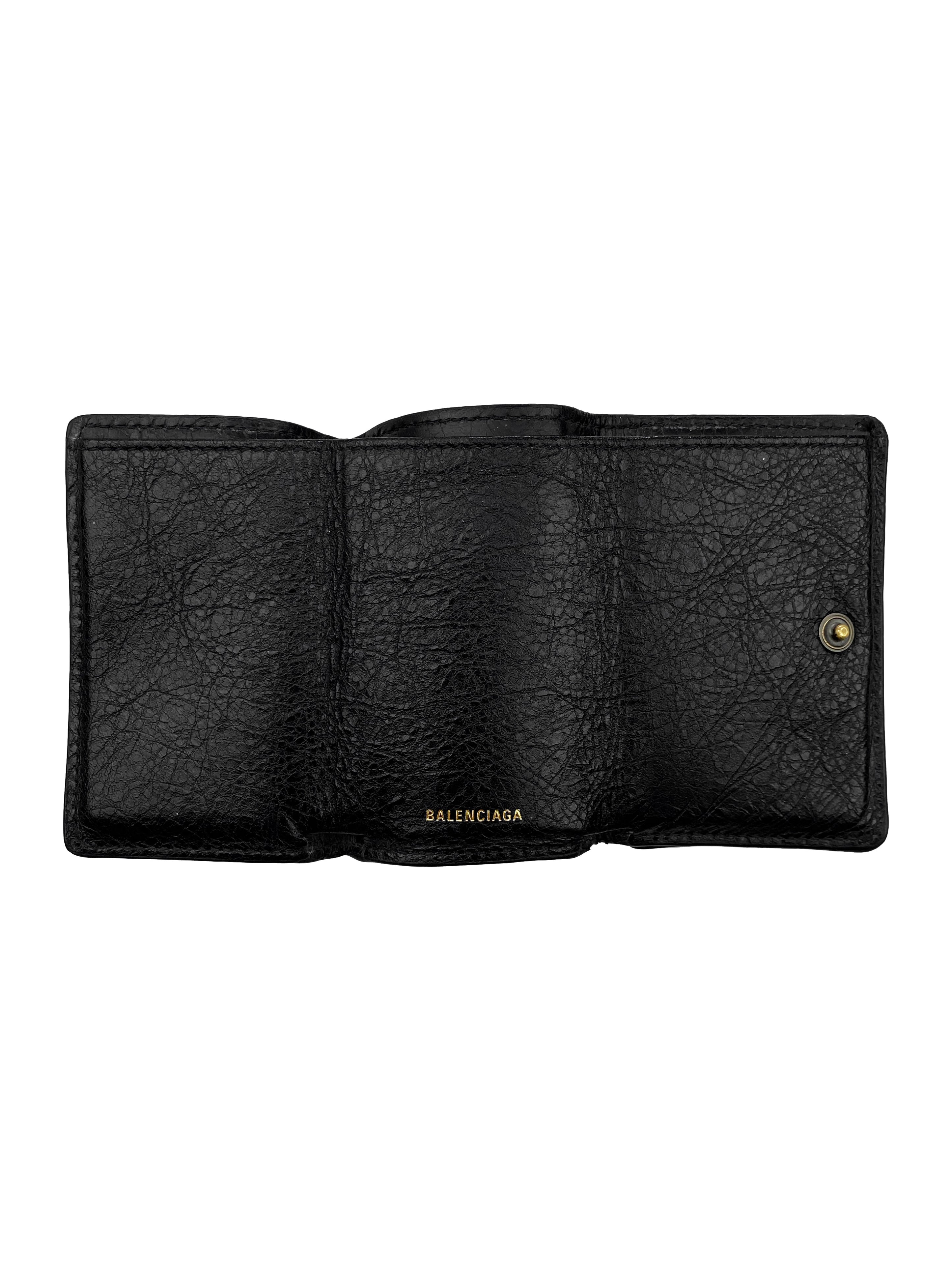 2017 Balenciaga “Graffiti” Papier Leather Mini Wallet