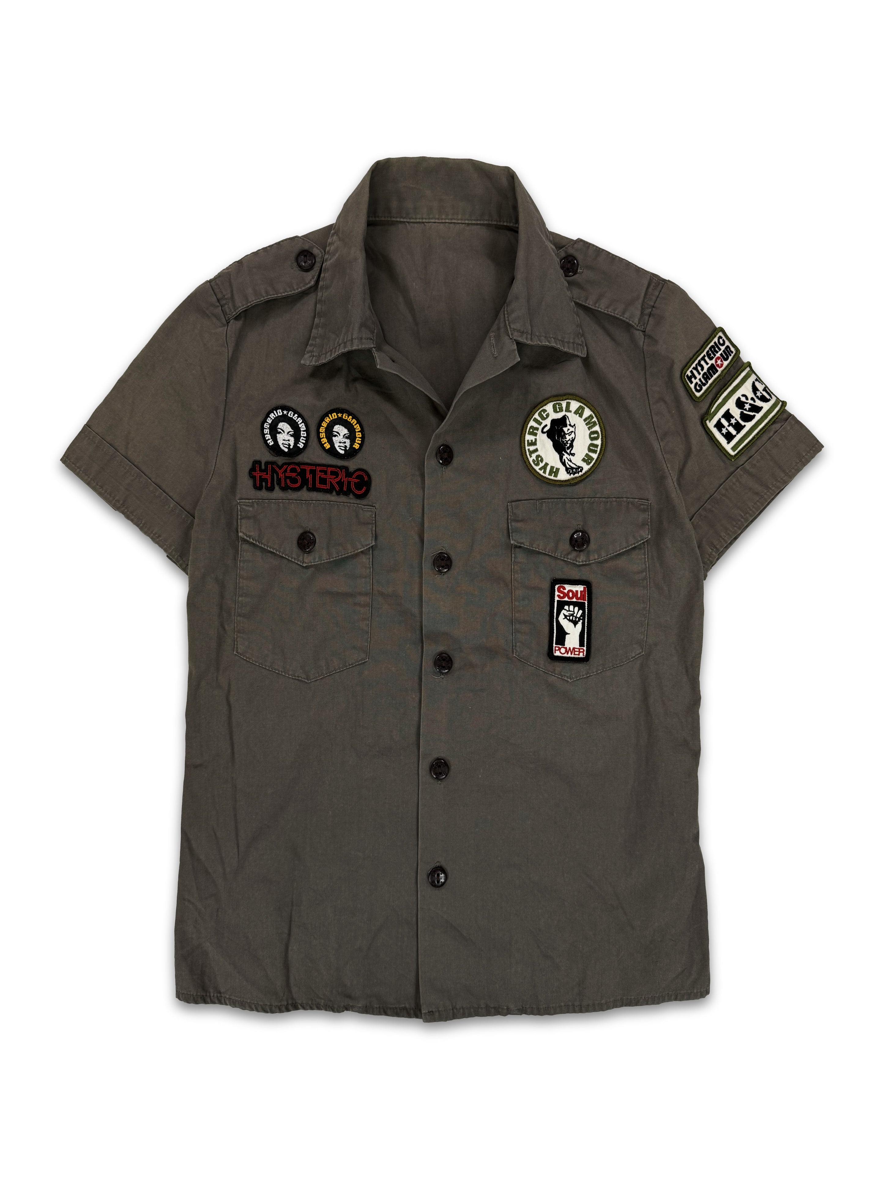 Hysteric Glamour ‘Show Girl’ Patched Short Sleeve Collared Shirt